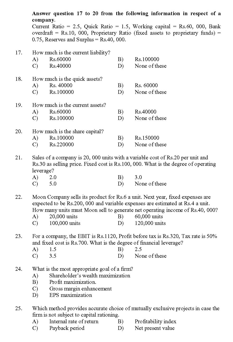 Kerala SET Commerce Exam 2013 Question Code 13605 3