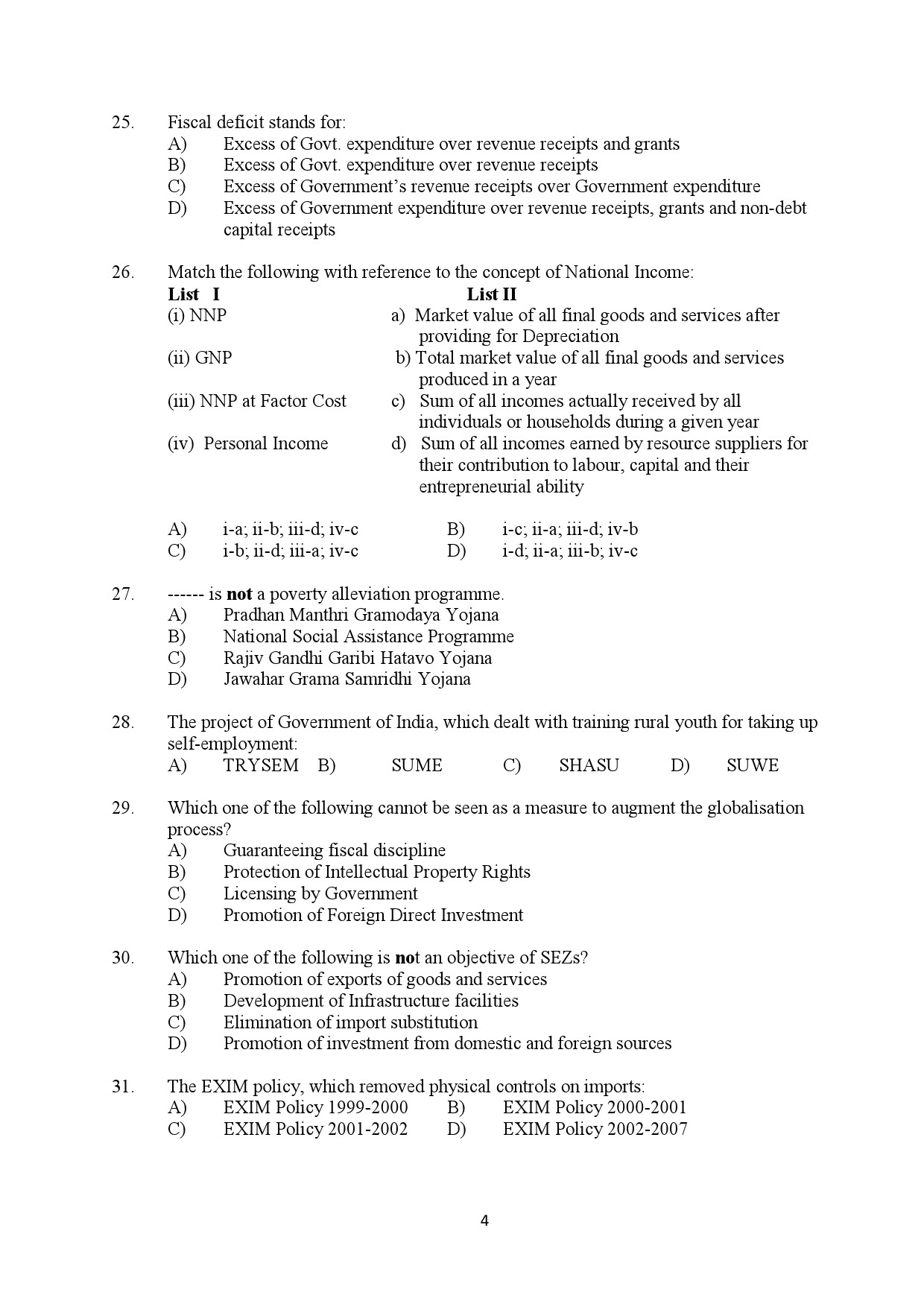 Kerala SET Commerce Exam Question Paper February 2020 4