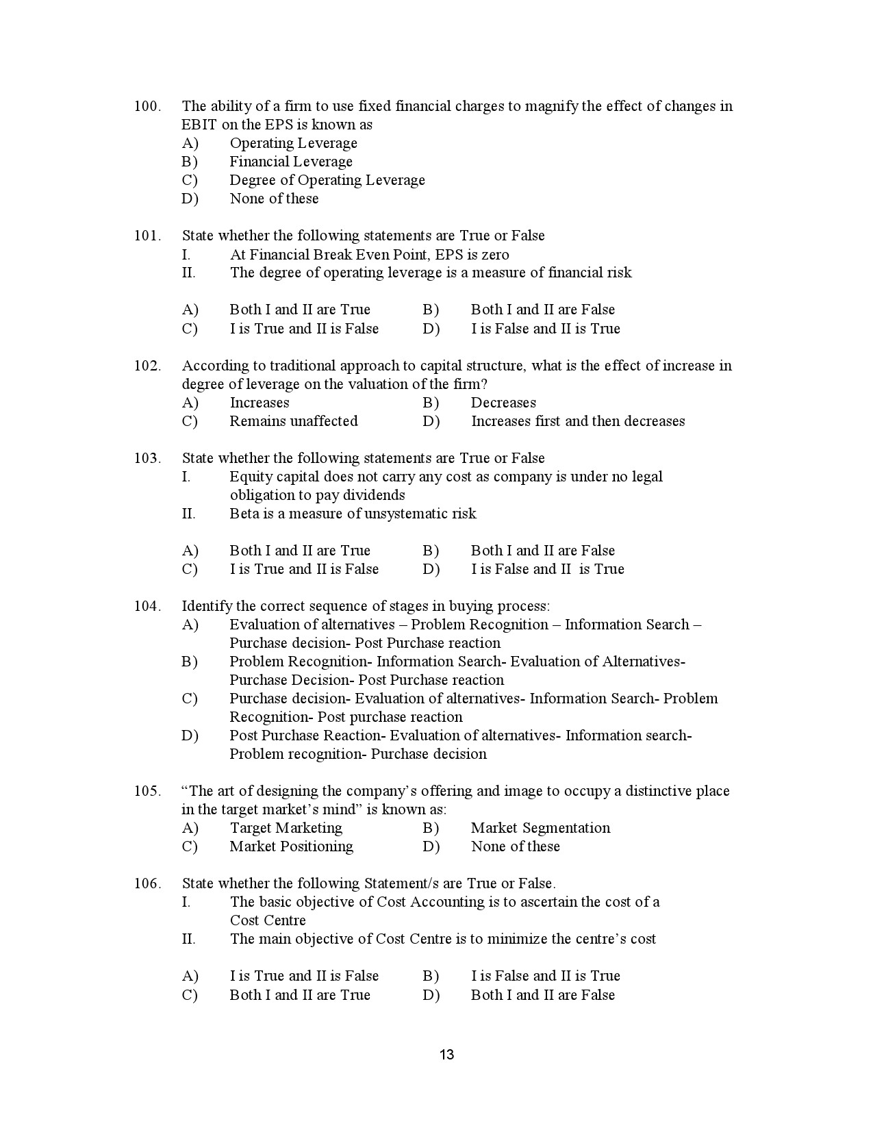 Kerala SET Commerce Exam Question Paper January 2023 13