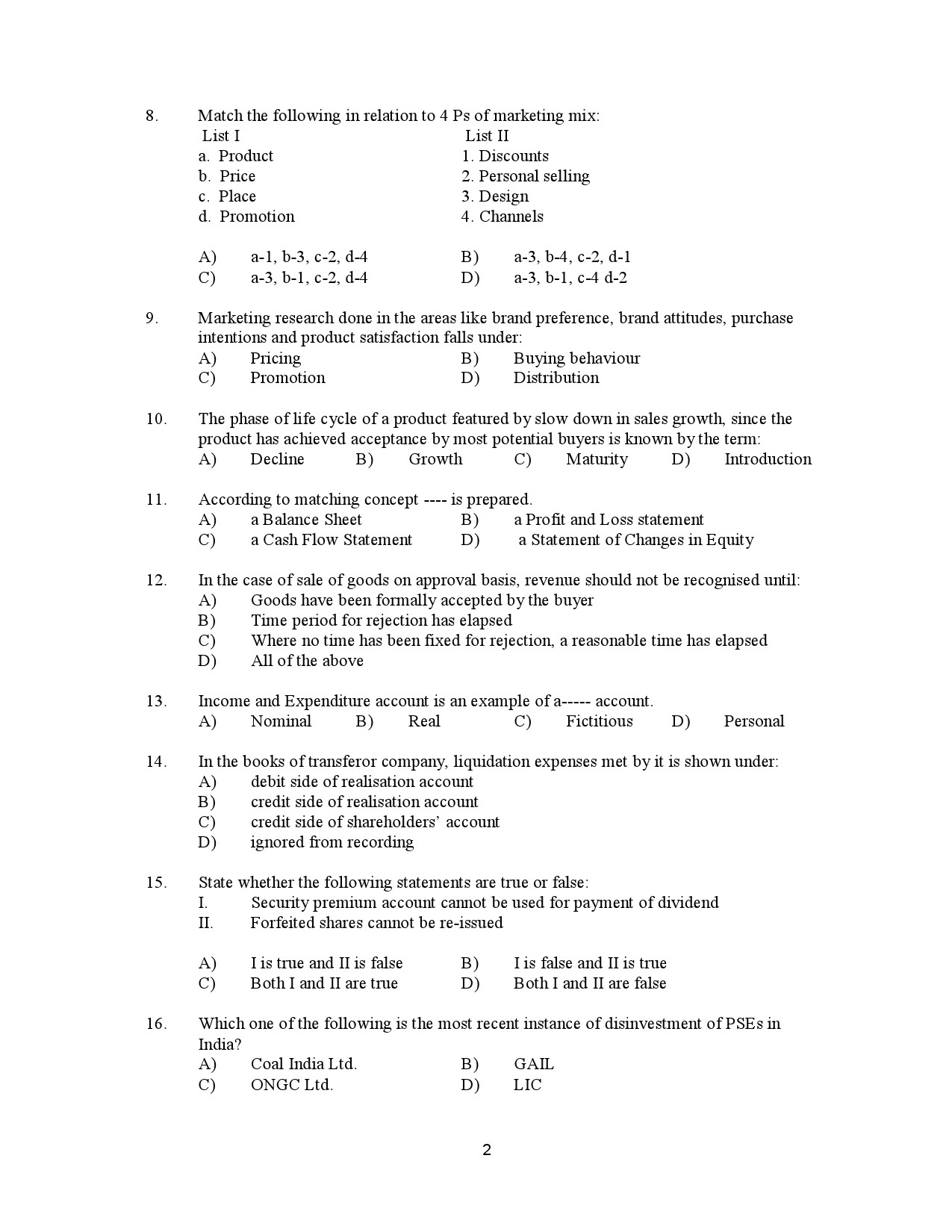 Kerala SET Commerce Exam Question Paper January 2023 2