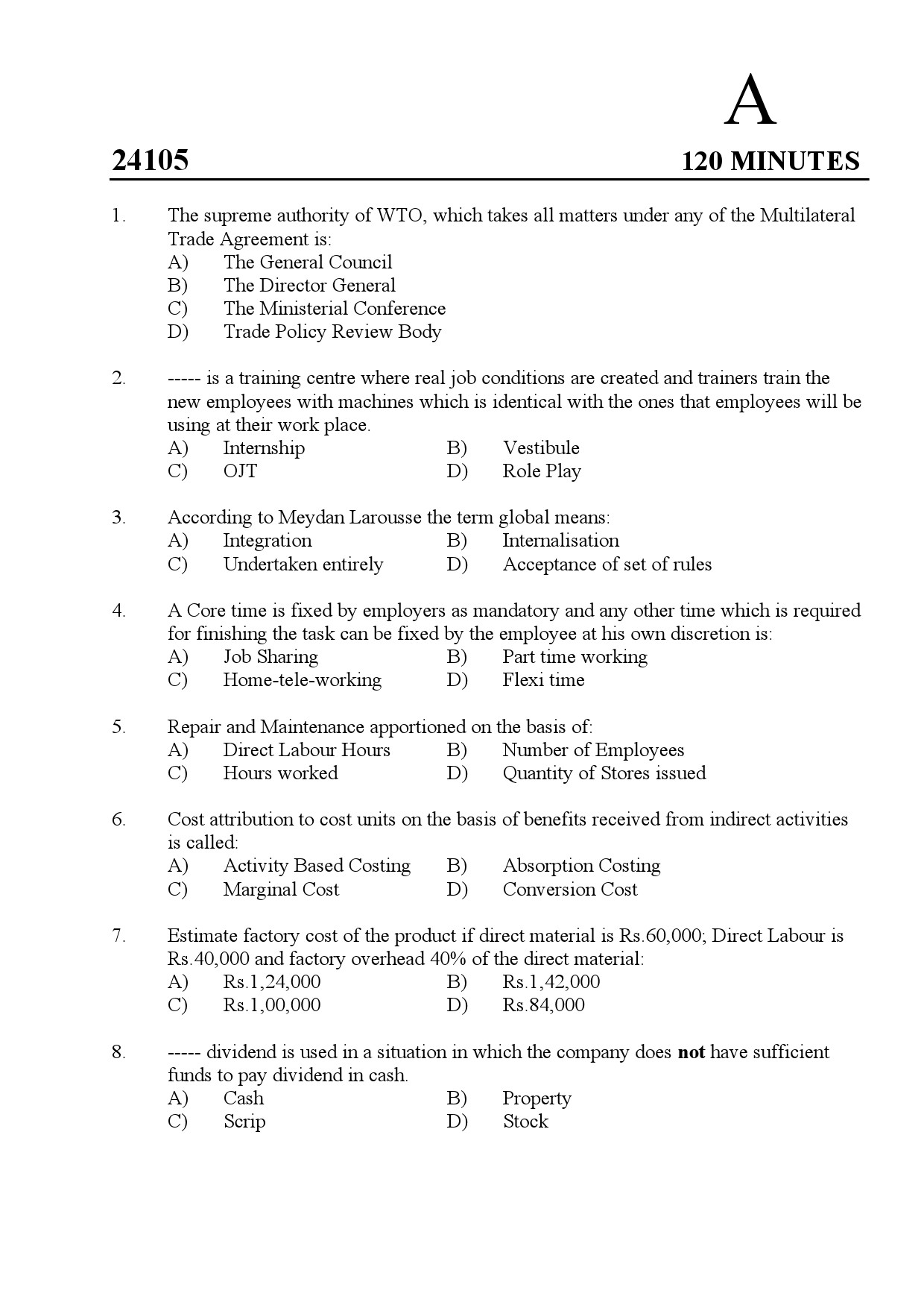 Kerala SET Commerce Exam Question Paper January 2024 1