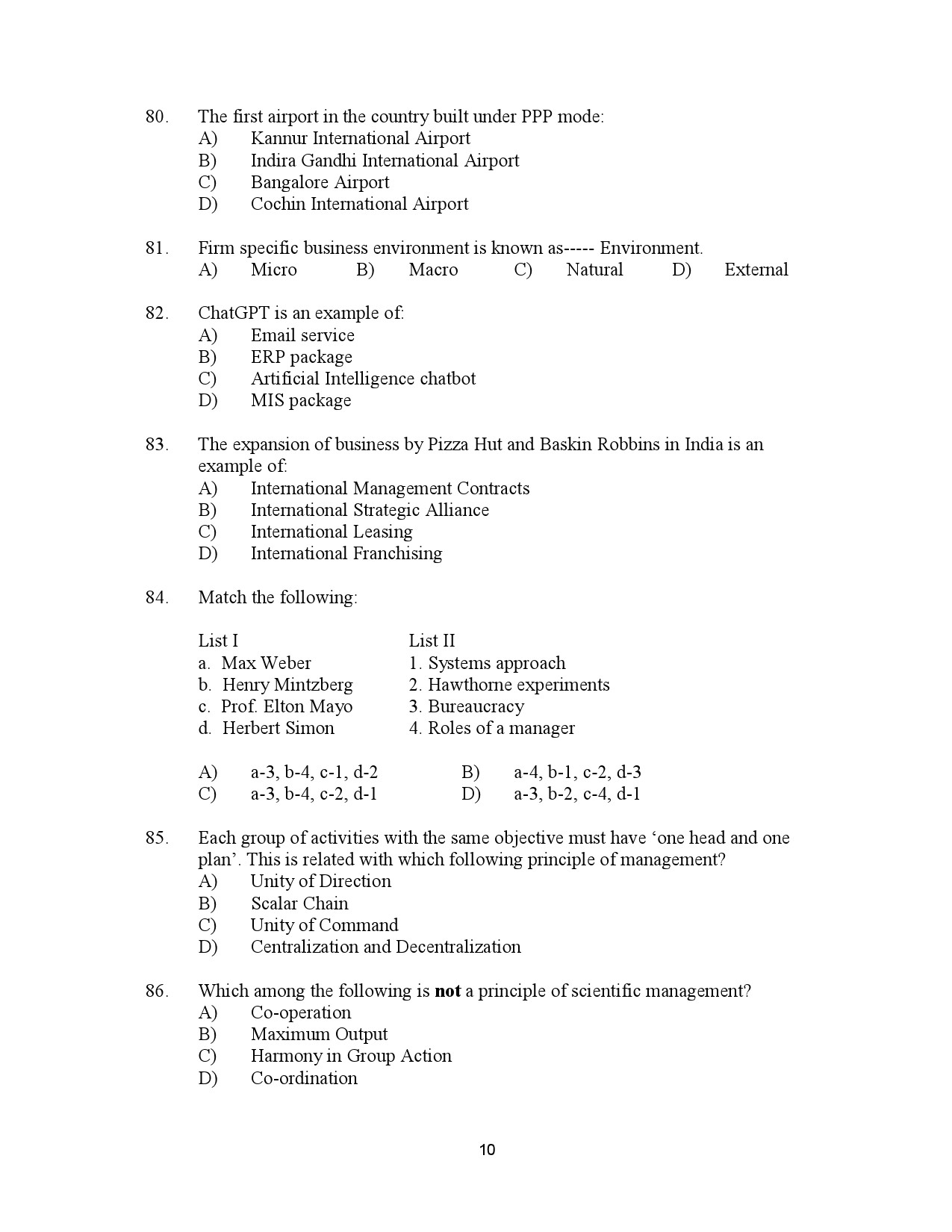 Kerala SET Commerce Exam Question Paper July 2023 10