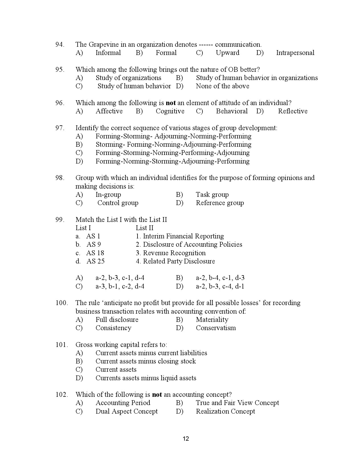 Kerala SET Commerce Exam Question Paper July 2023 12