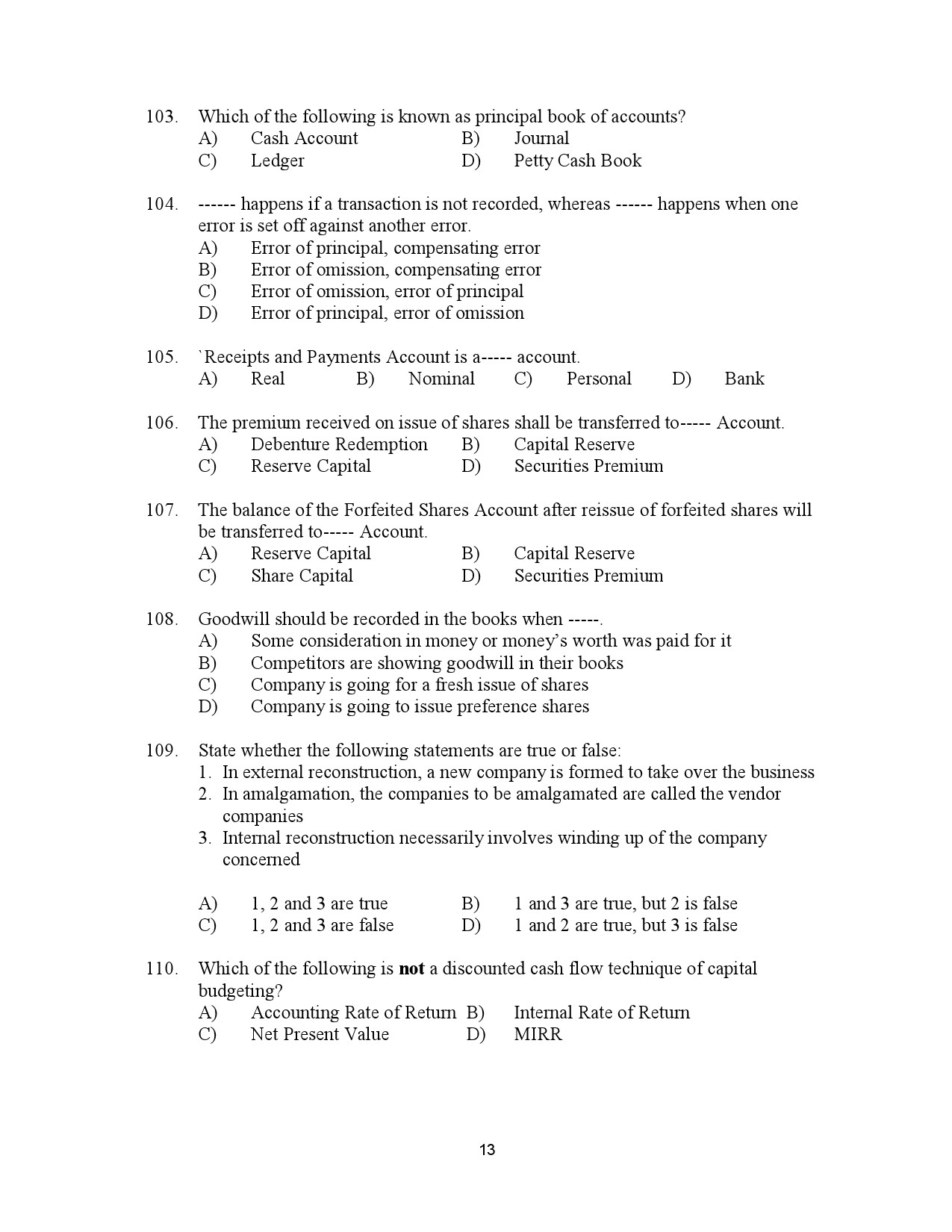 Kerala SET Commerce Exam Question Paper July 2023 13