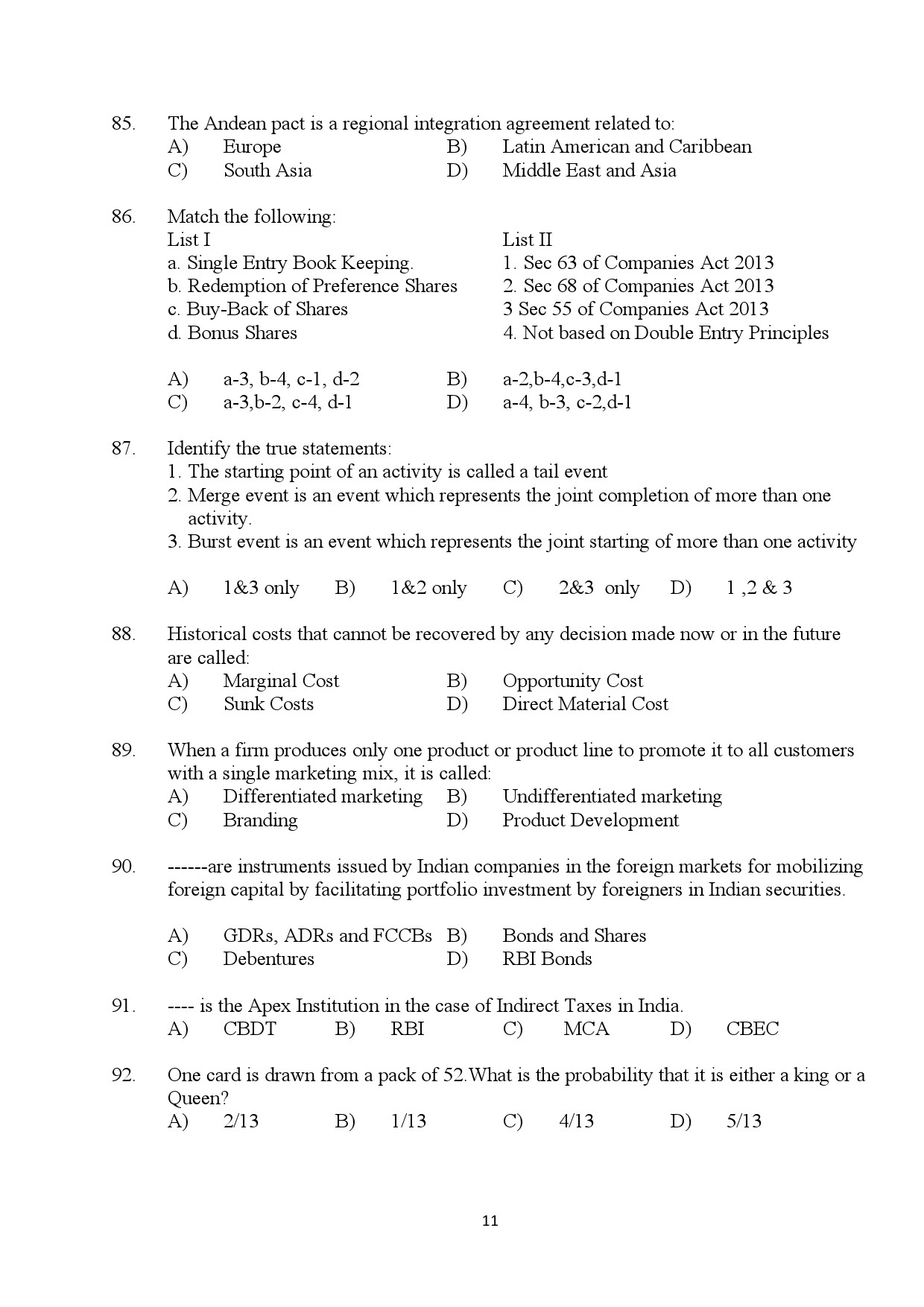 Kerala SET Commerce Exam Question Paper July 2024 11