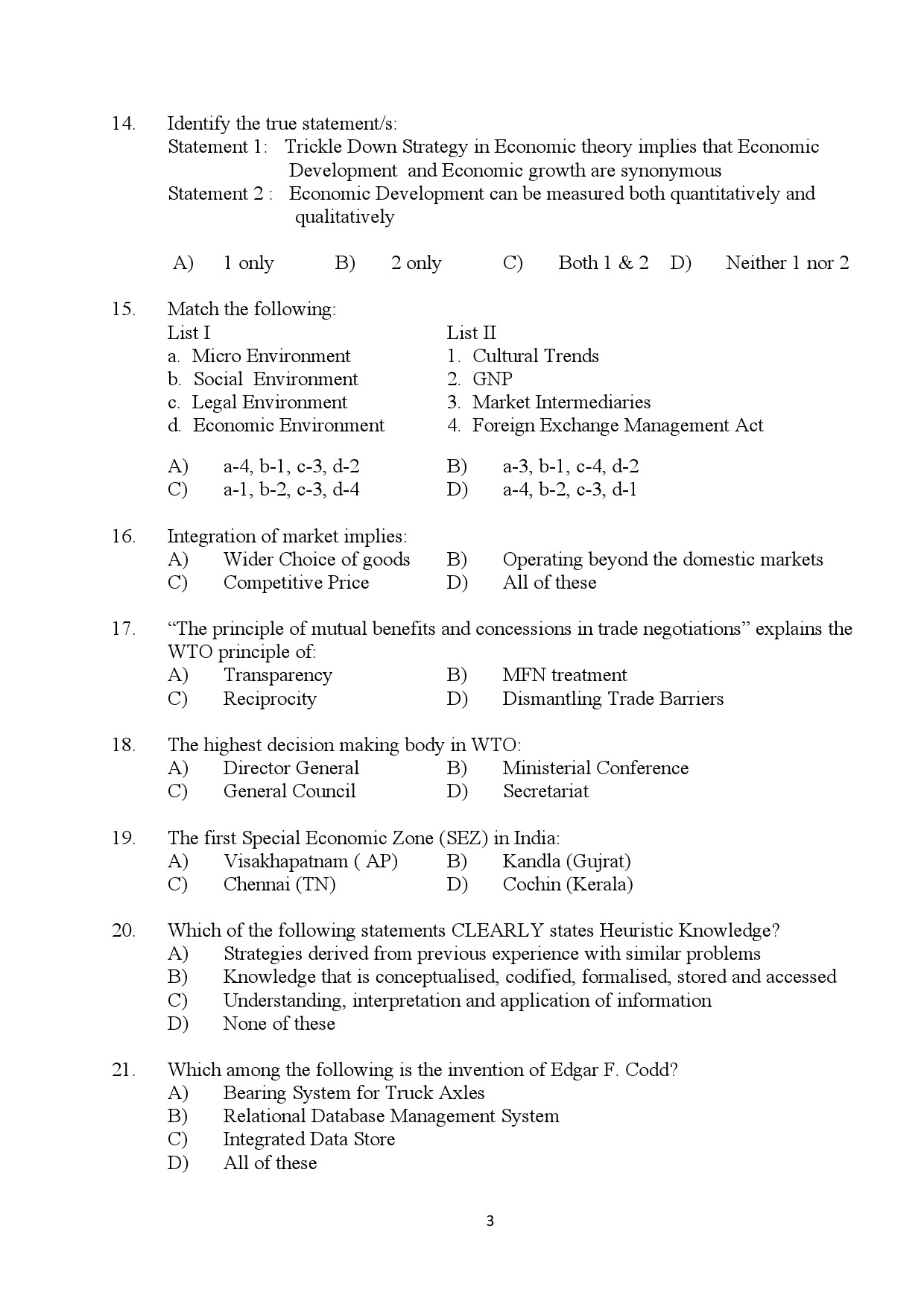 Kerala SET Commerce Exam Question Paper July 2024 3