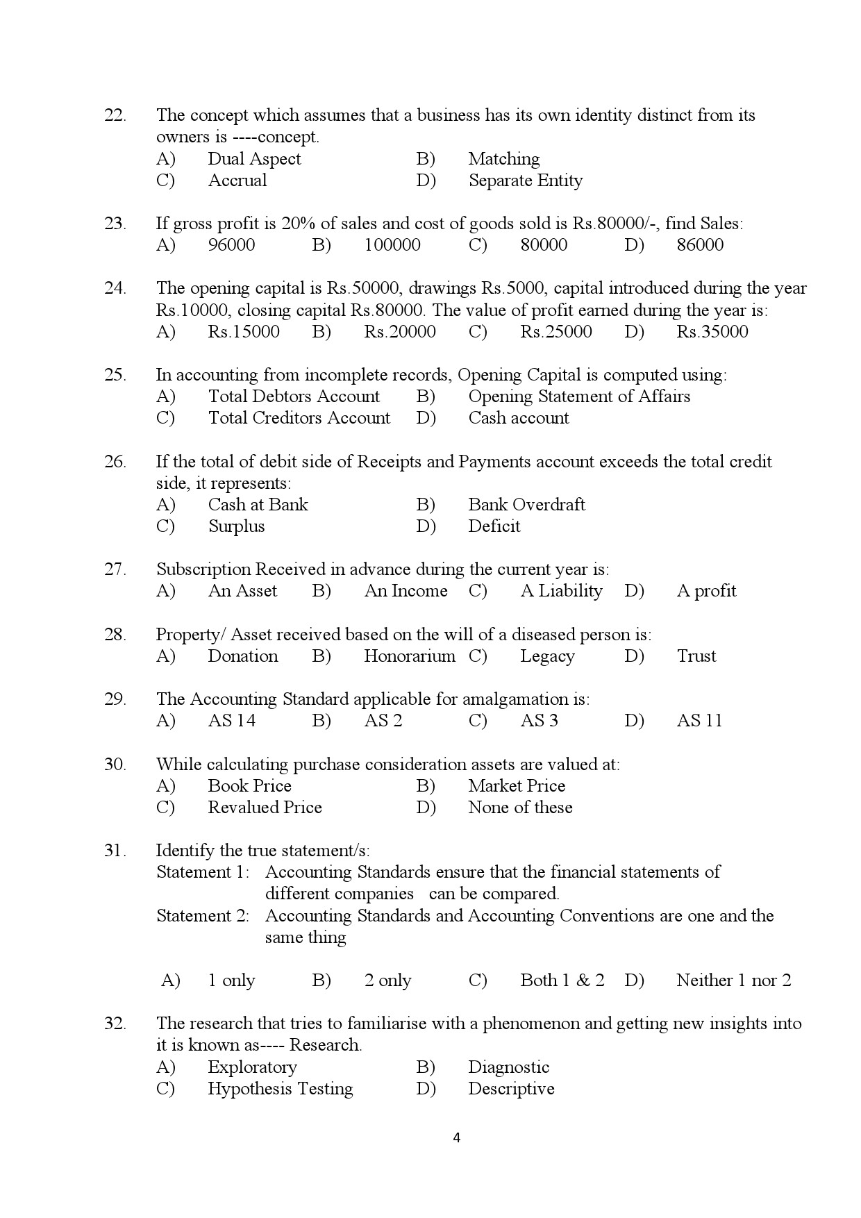 Kerala SET Commerce Exam Question Paper July 2024 4