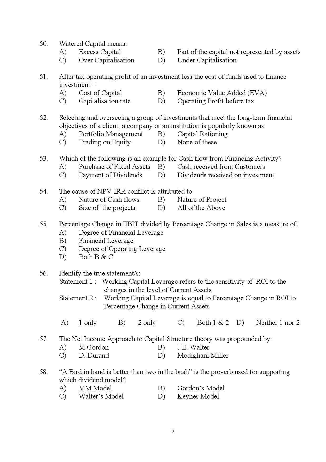 Kerala SET Commerce Exam Question Paper July 2024 7