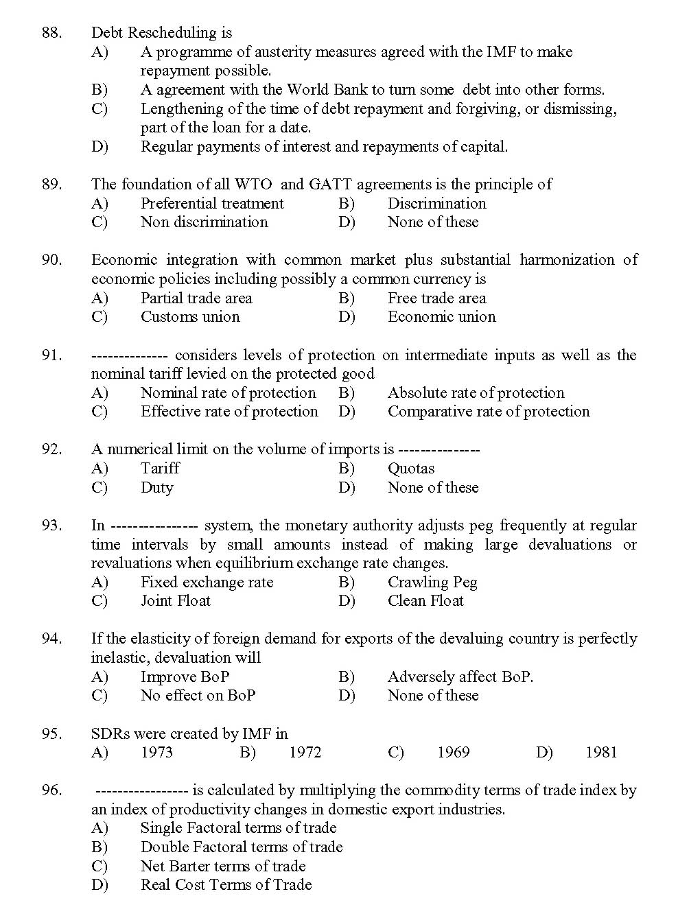 Kerala SET Economics Exam 2013 Question Code 13606 11