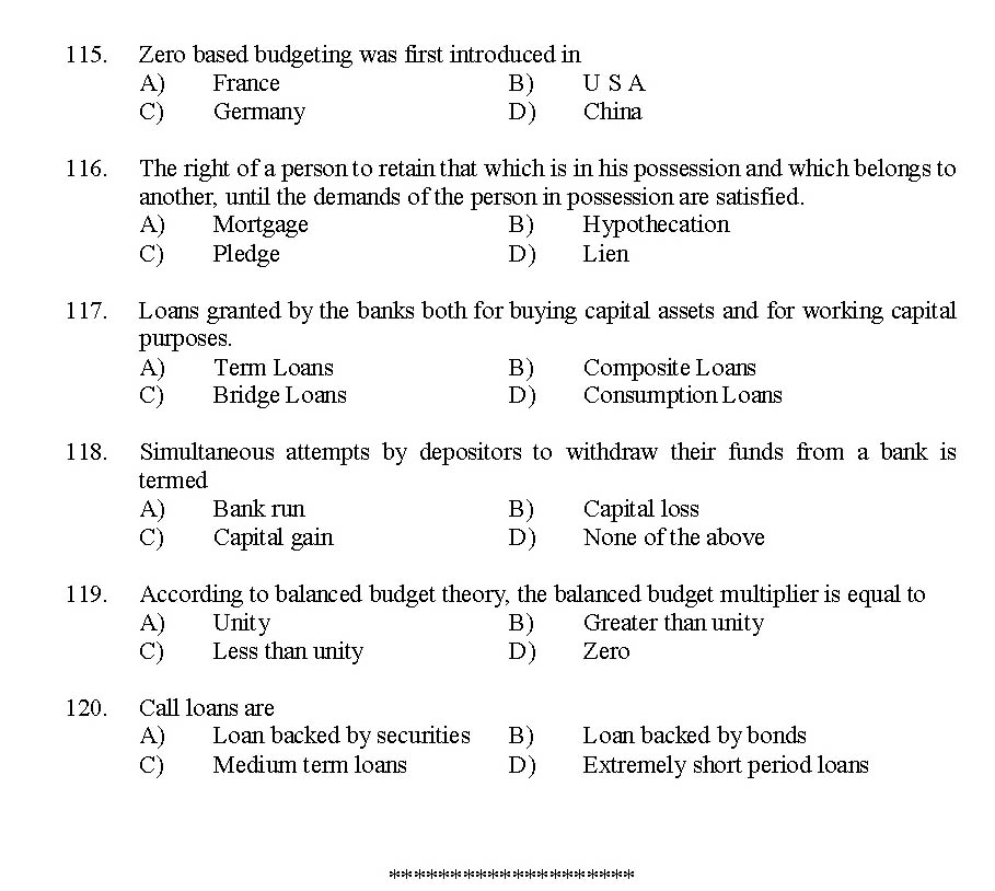 Kerala SET Economics Exam 2014 Question Code 14206 14