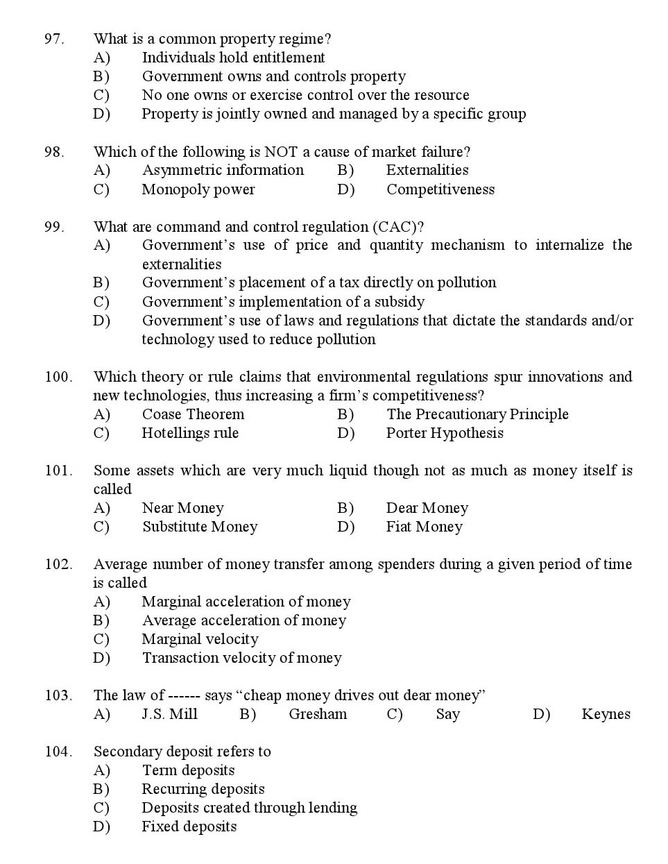 Kerala SET Economics Exam 2016 Question Code 16606 A 12