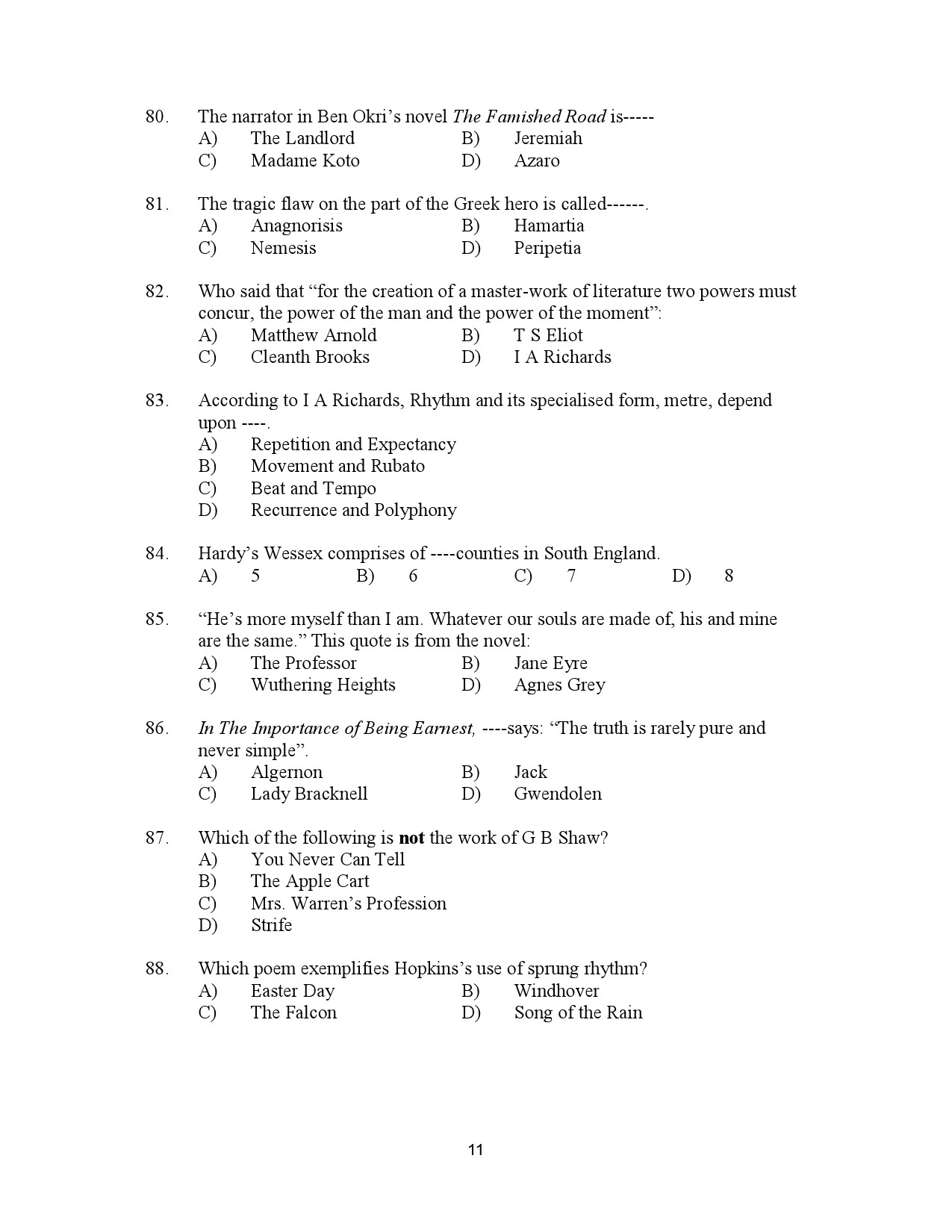 Kerala SET English Exam Question Paper January 2023 11