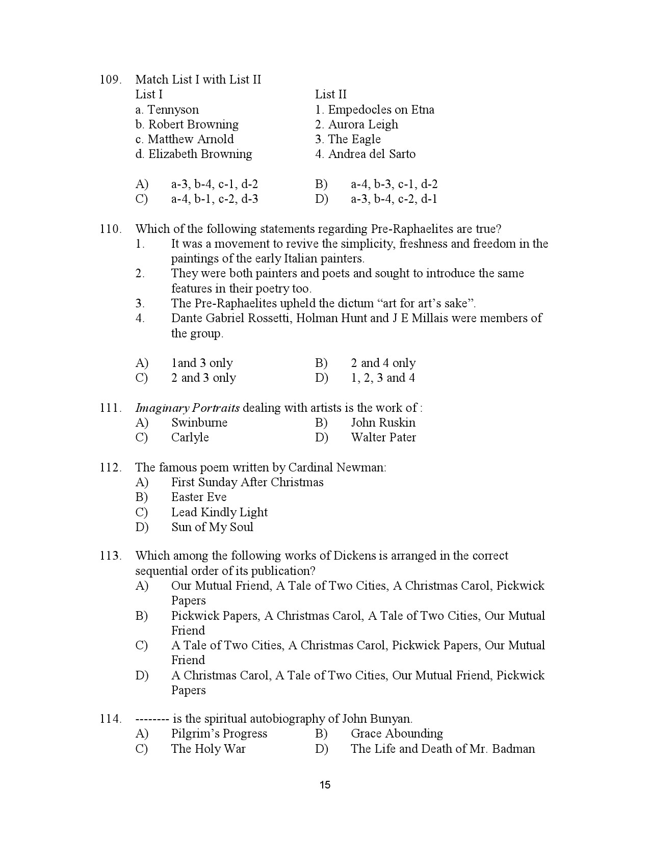 Kerala SET English Exam Question Paper January 2023 15