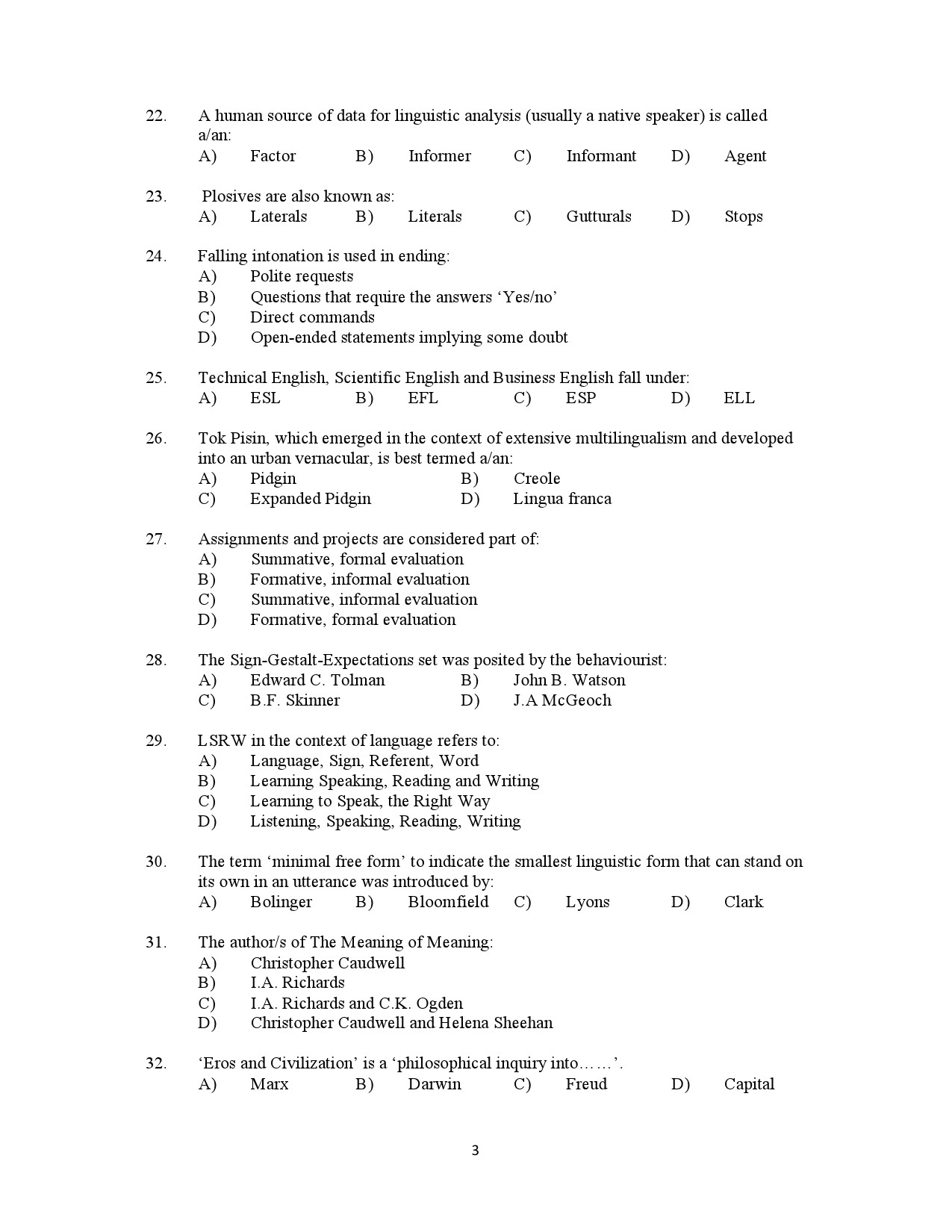 Kerala SET English Exam Question Paper July 2021 3