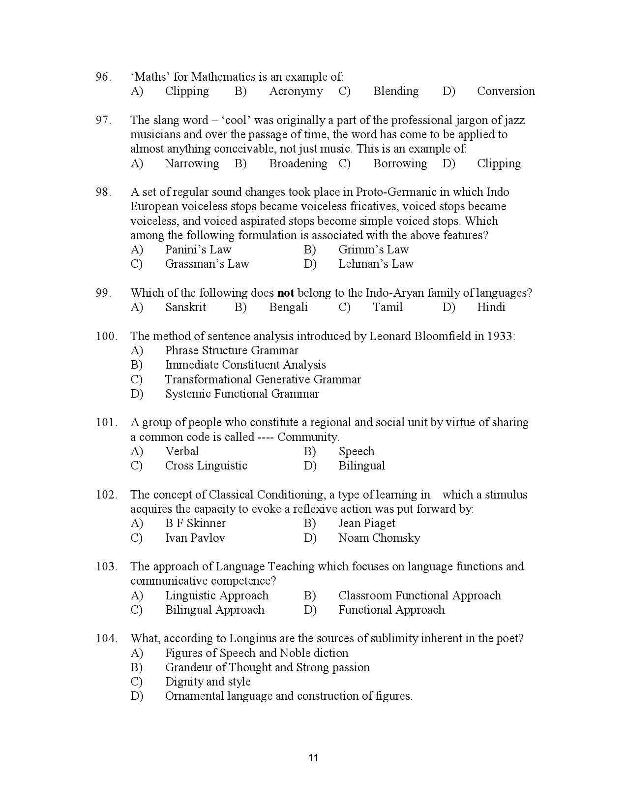Kerala SET English Exam Question Paper July 2023 11