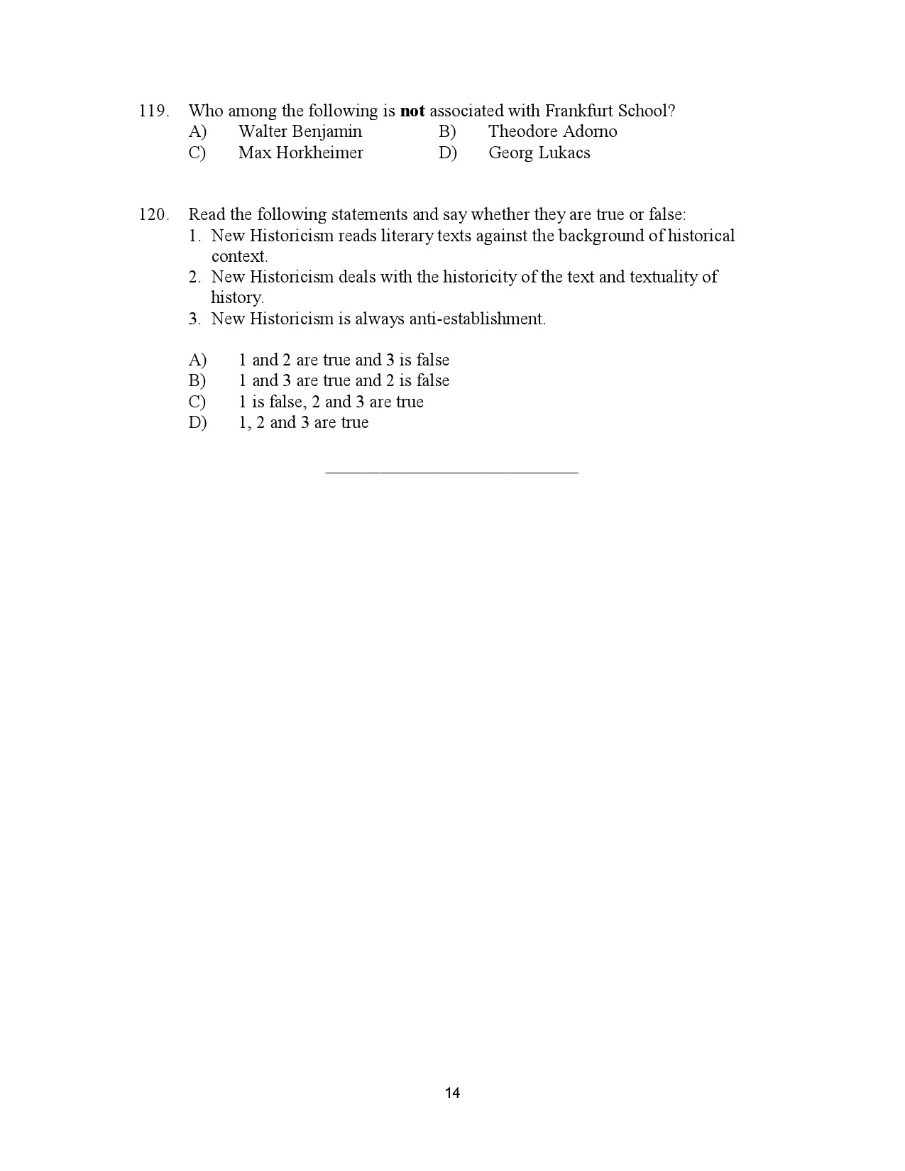 Kerala SET English Exam Question Paper July 2023 14