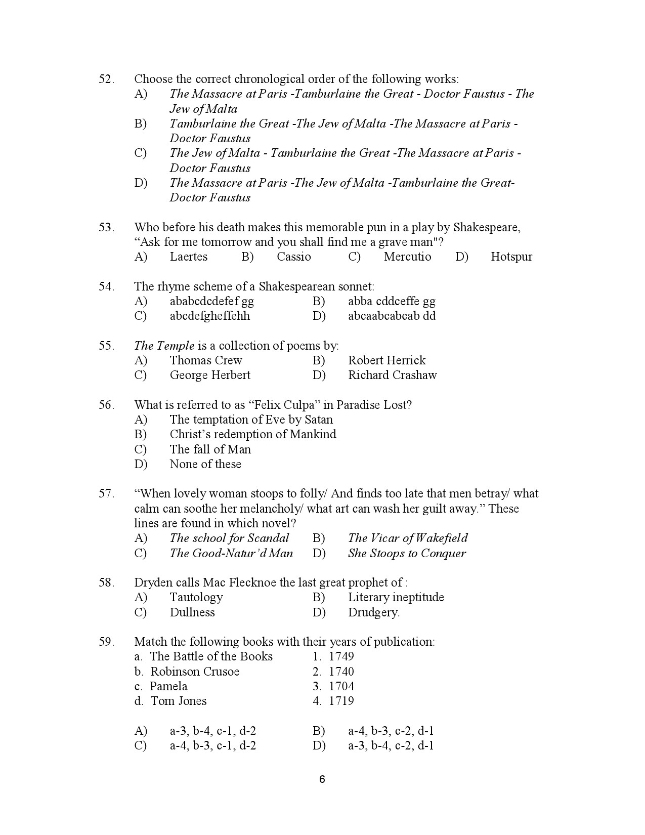 Kerala SET English Exam Question Paper July 2023 6