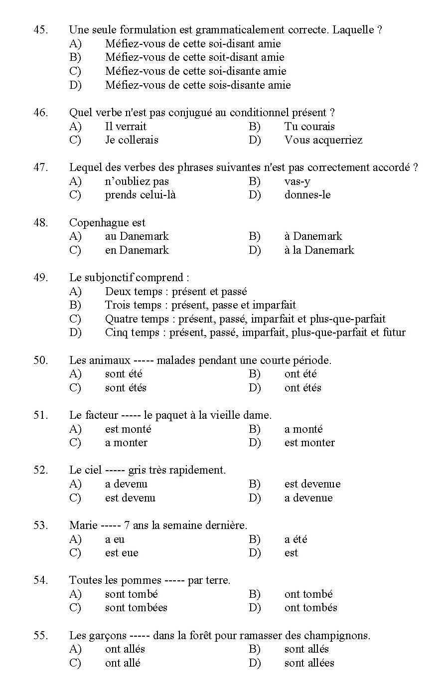 Kerala SET French Exam 2011 Question Code 91108 5