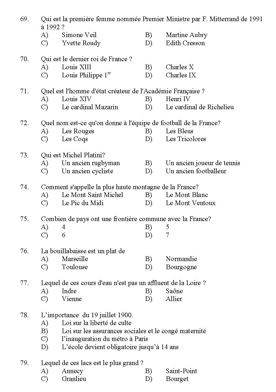 Kerala SET French Exam 2011 Question Code 91108 7