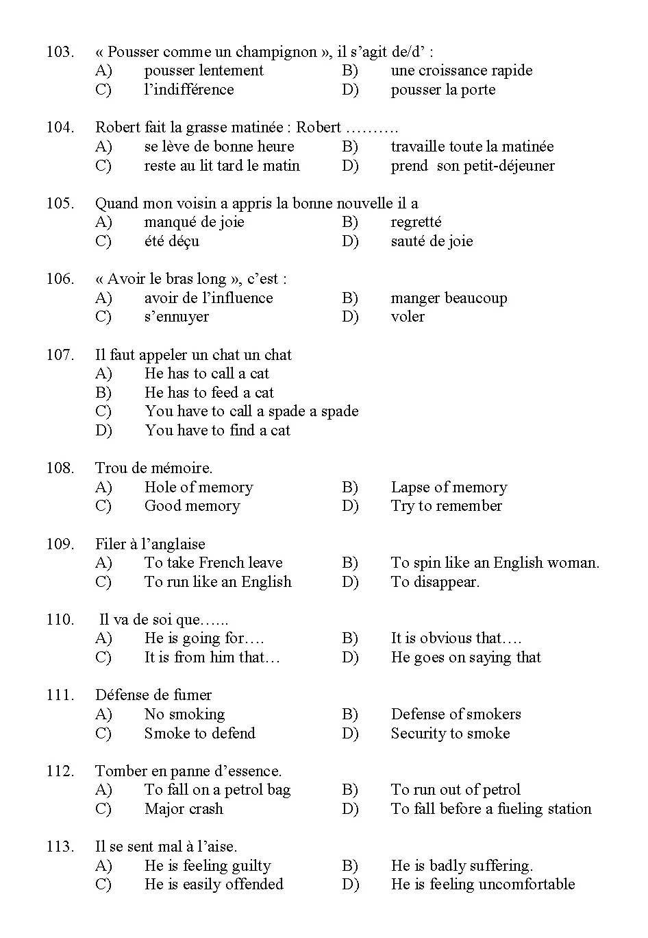 Kerala SET French Exam 2012 Question Code 12908 10