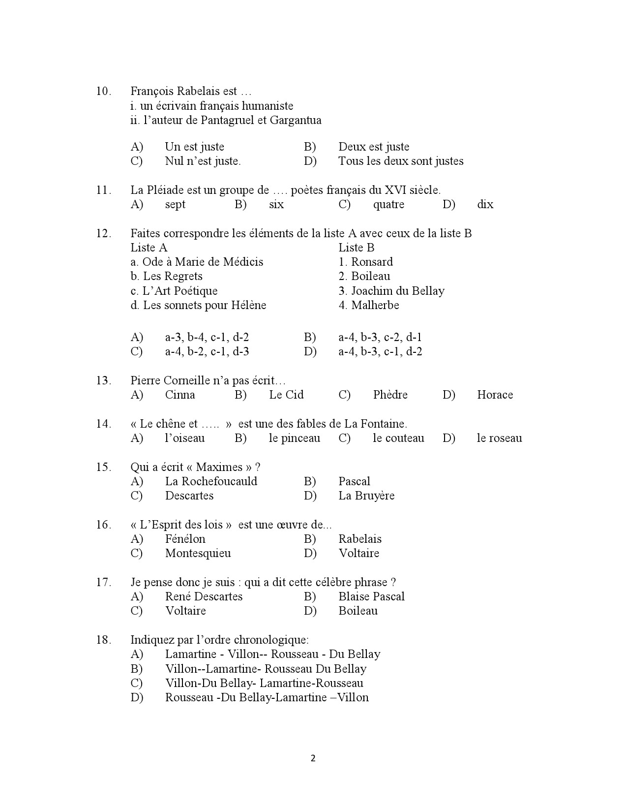 Kerala SET French Exam Question Paper January 2023 2