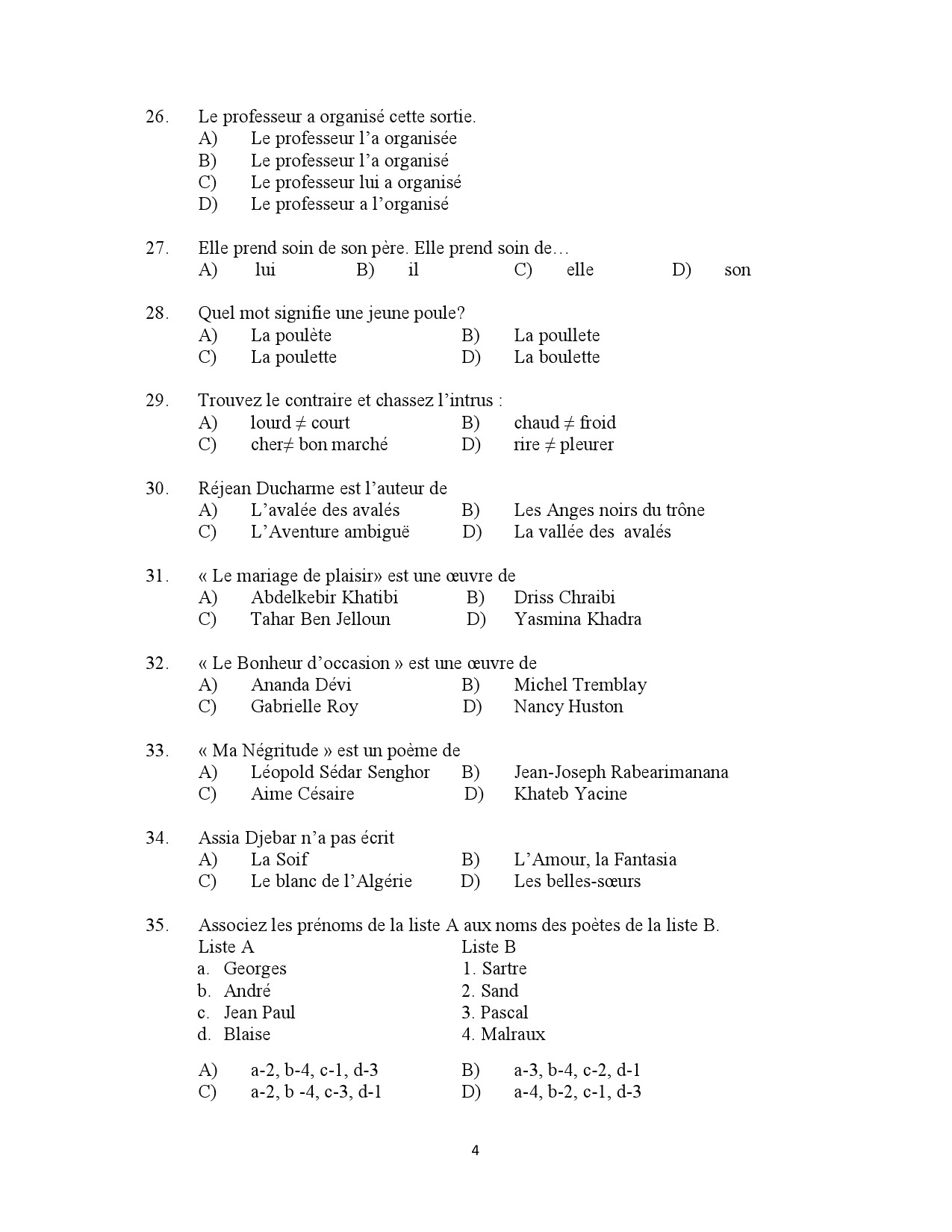 Kerala SET French Exam Question Paper January 2023 4