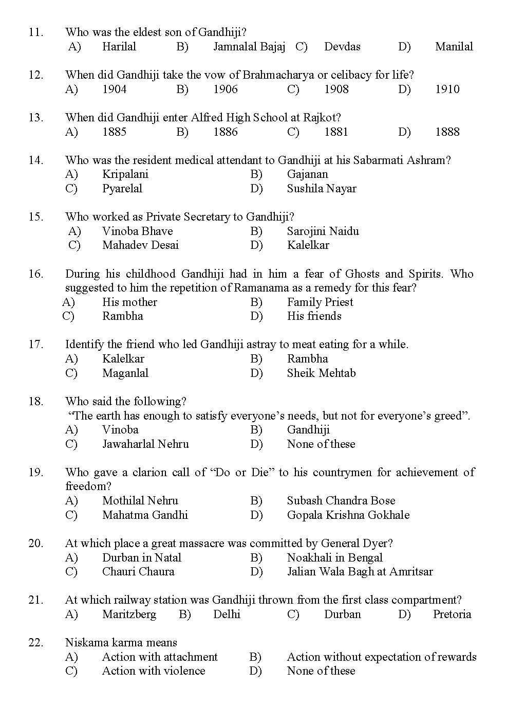 Kerala SET Gandhian Studies Exam 2012 Question Code 12909 2