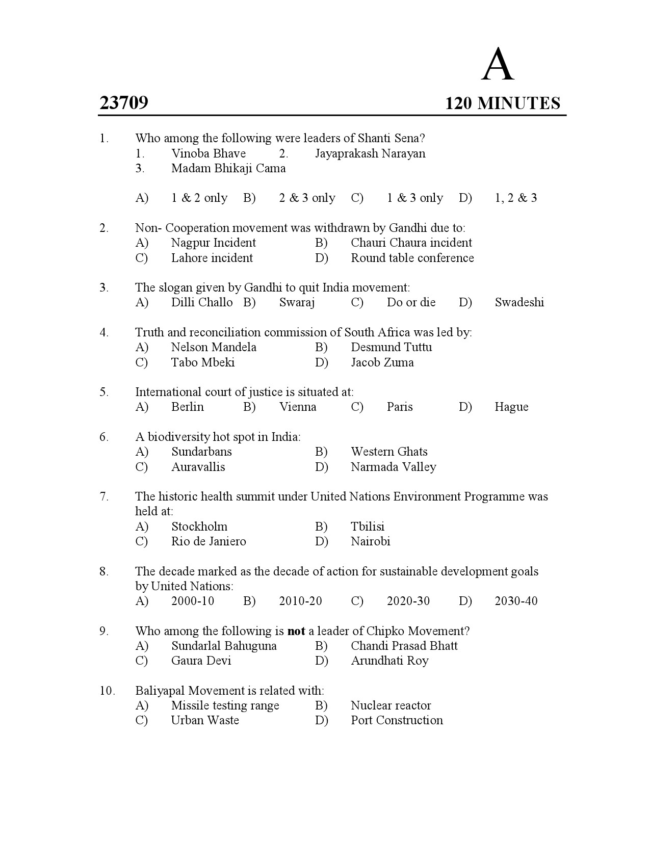 Kerala SET Gandhian Studies Exam Question Paper July 2023 1