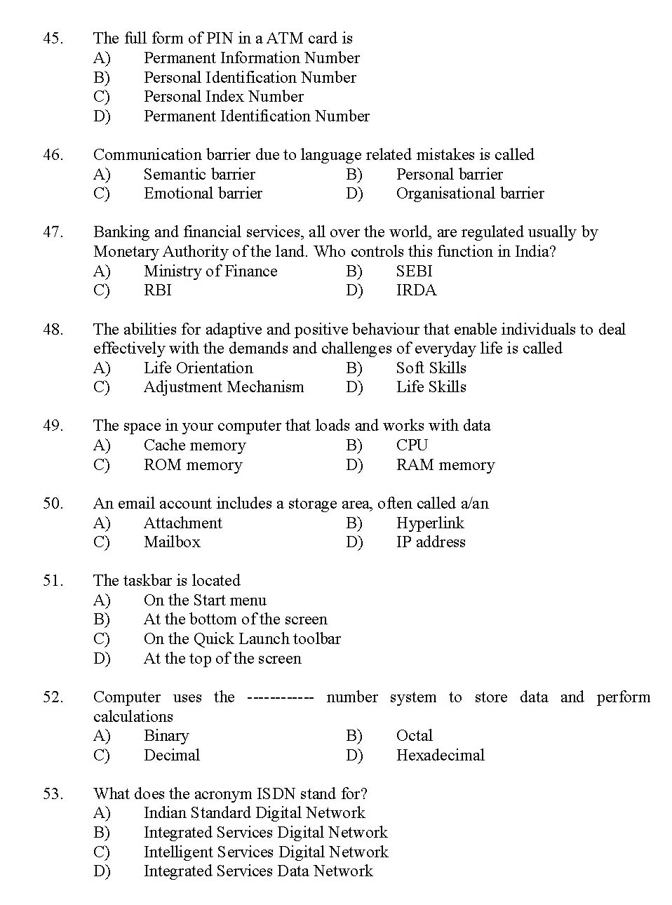 Kerala SET General Knowledge Exam 2013 Question Code 13636 6
