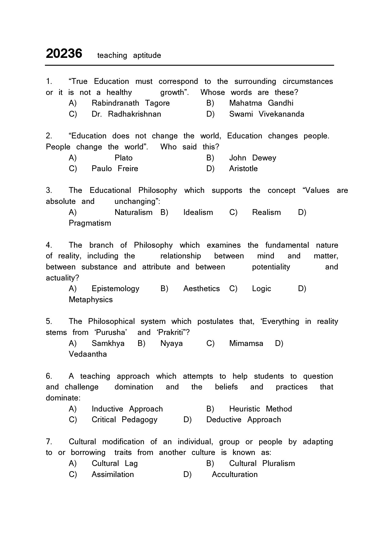 Kerala SET General Knowledge Exam Question Paper February 2020 1