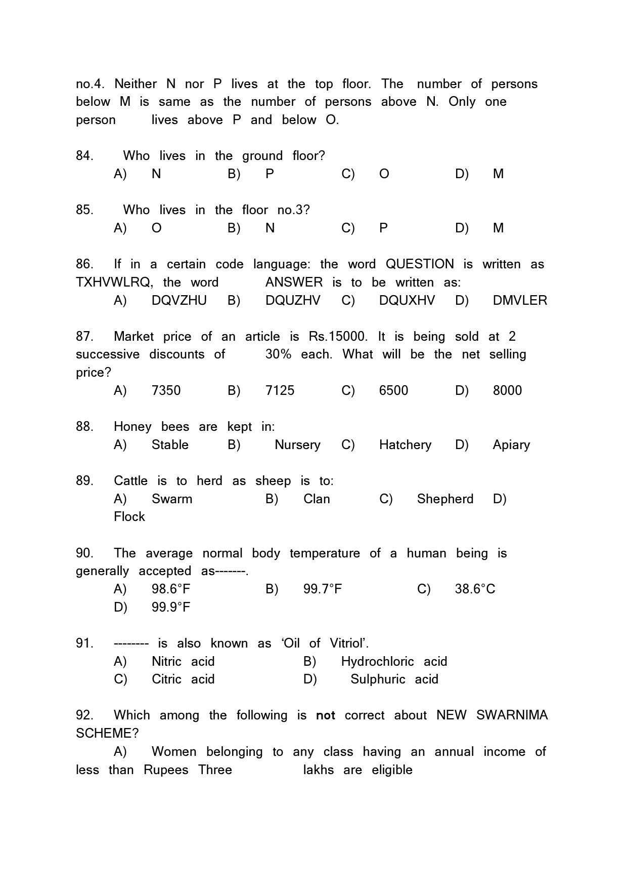 Kerala SET General Knowledge Exam Question Paper February 2020 13