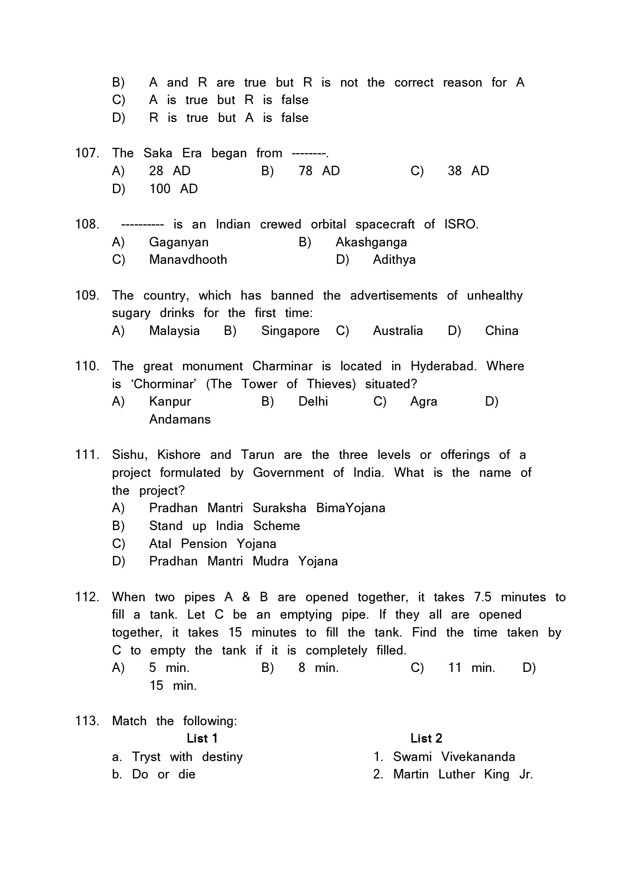 Kerala SET General Knowledge Exam Question Paper February 2020 16