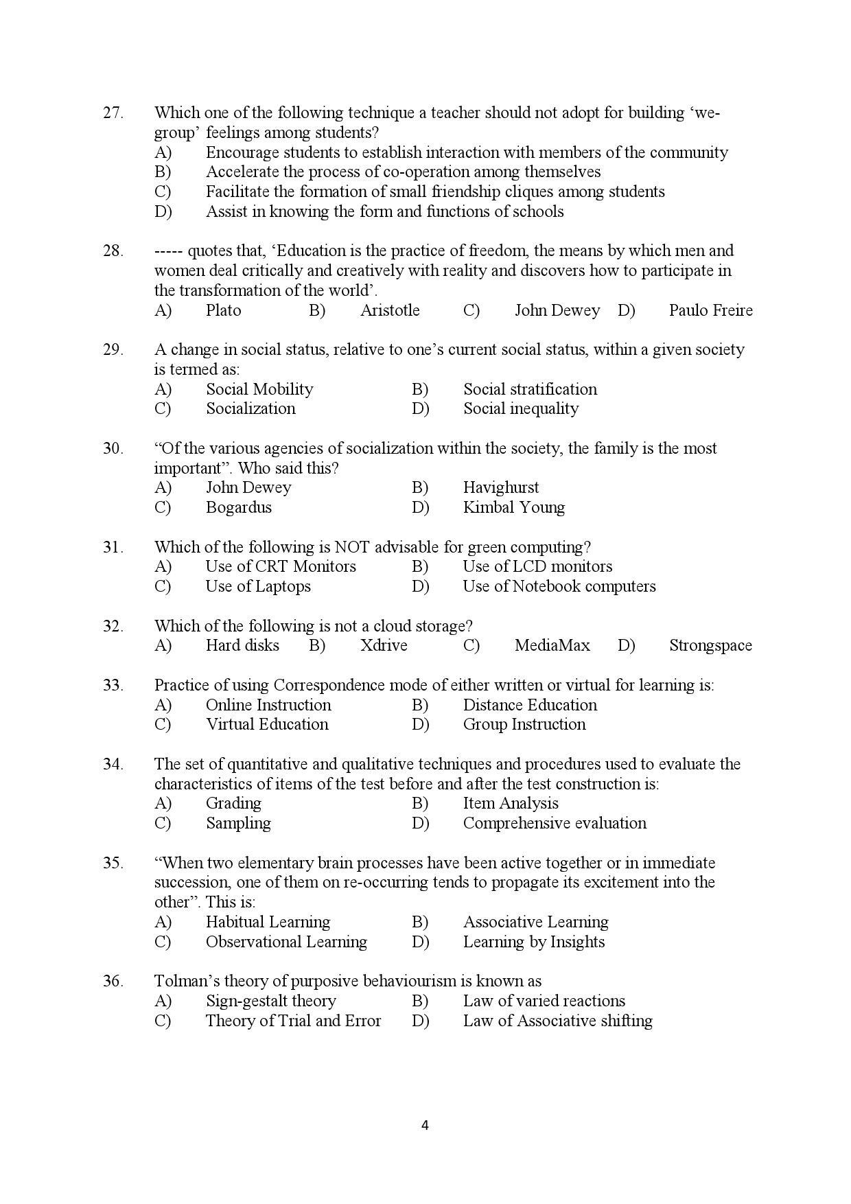 Kerala SET General Knowledge Exam Question Paper July 2018 4