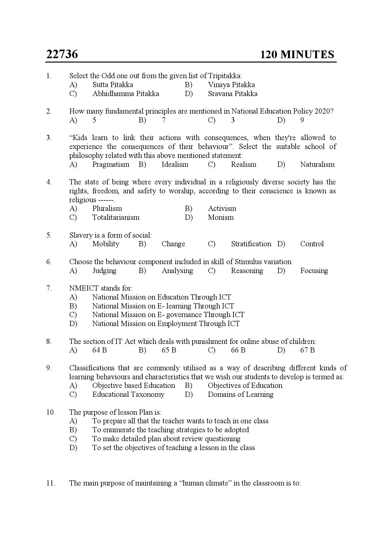 Kerala SET General Knowledge Exam Question Paper July 2022 1