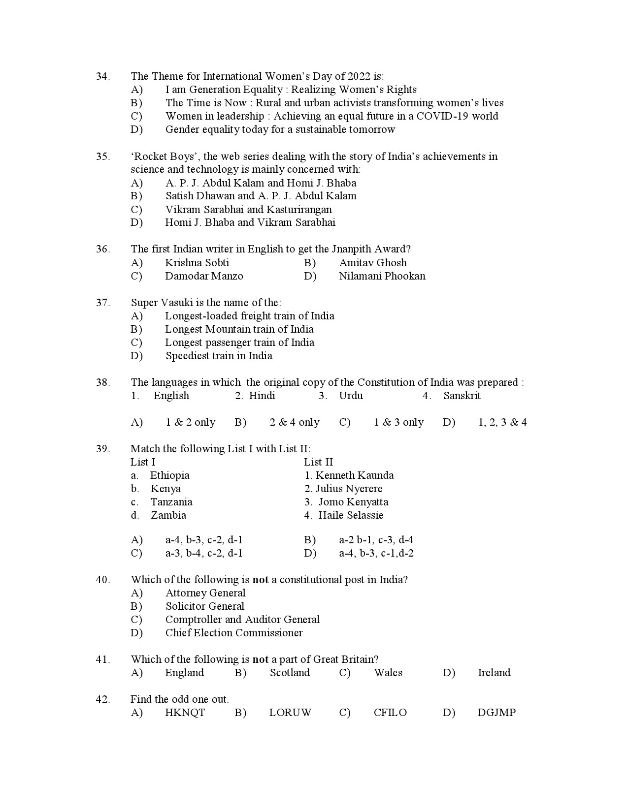 Kerala SET General Paper Exam Question Paper January 2023 5