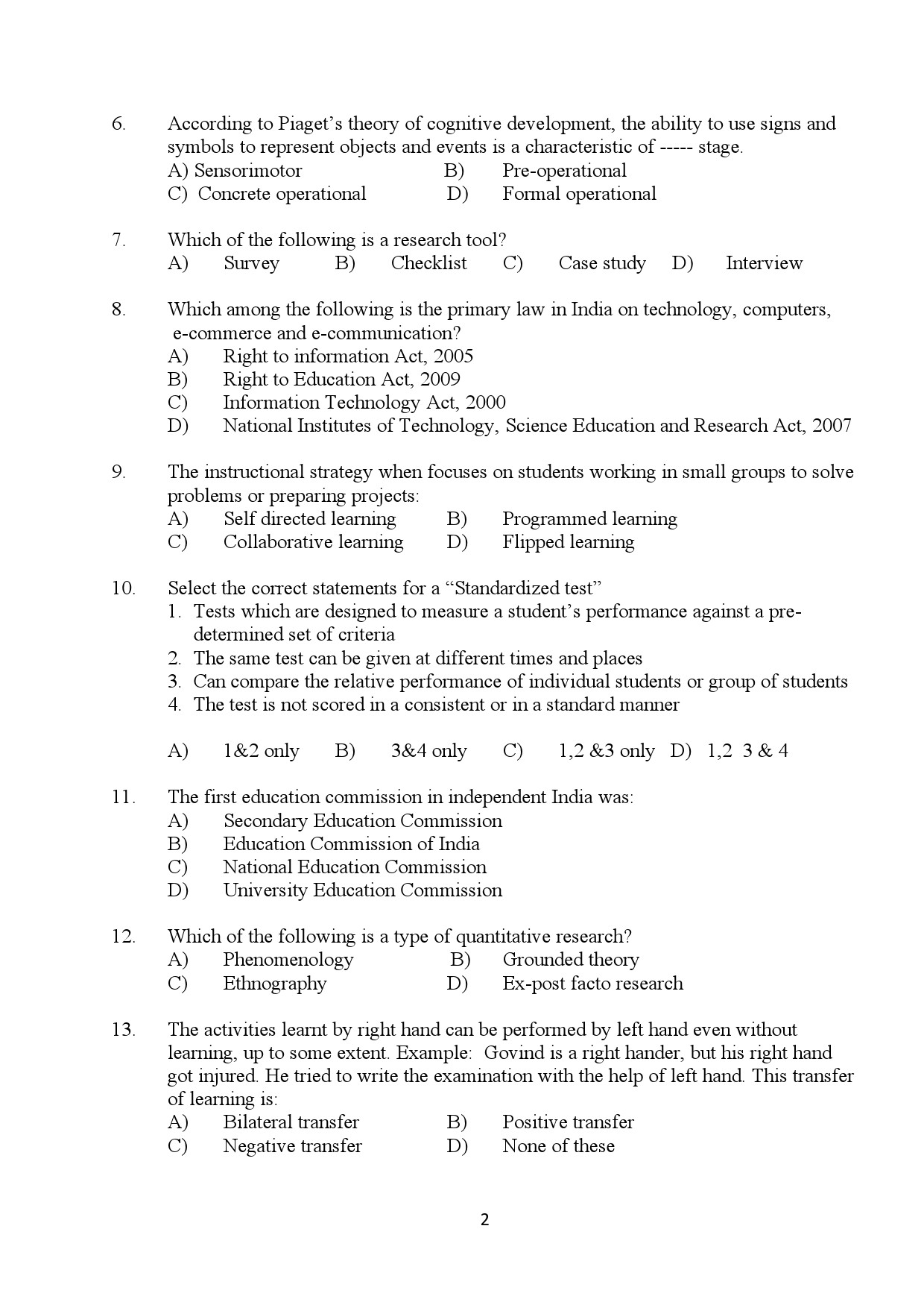 Kerala SET General Paper Exam Question Paper January 2024 2