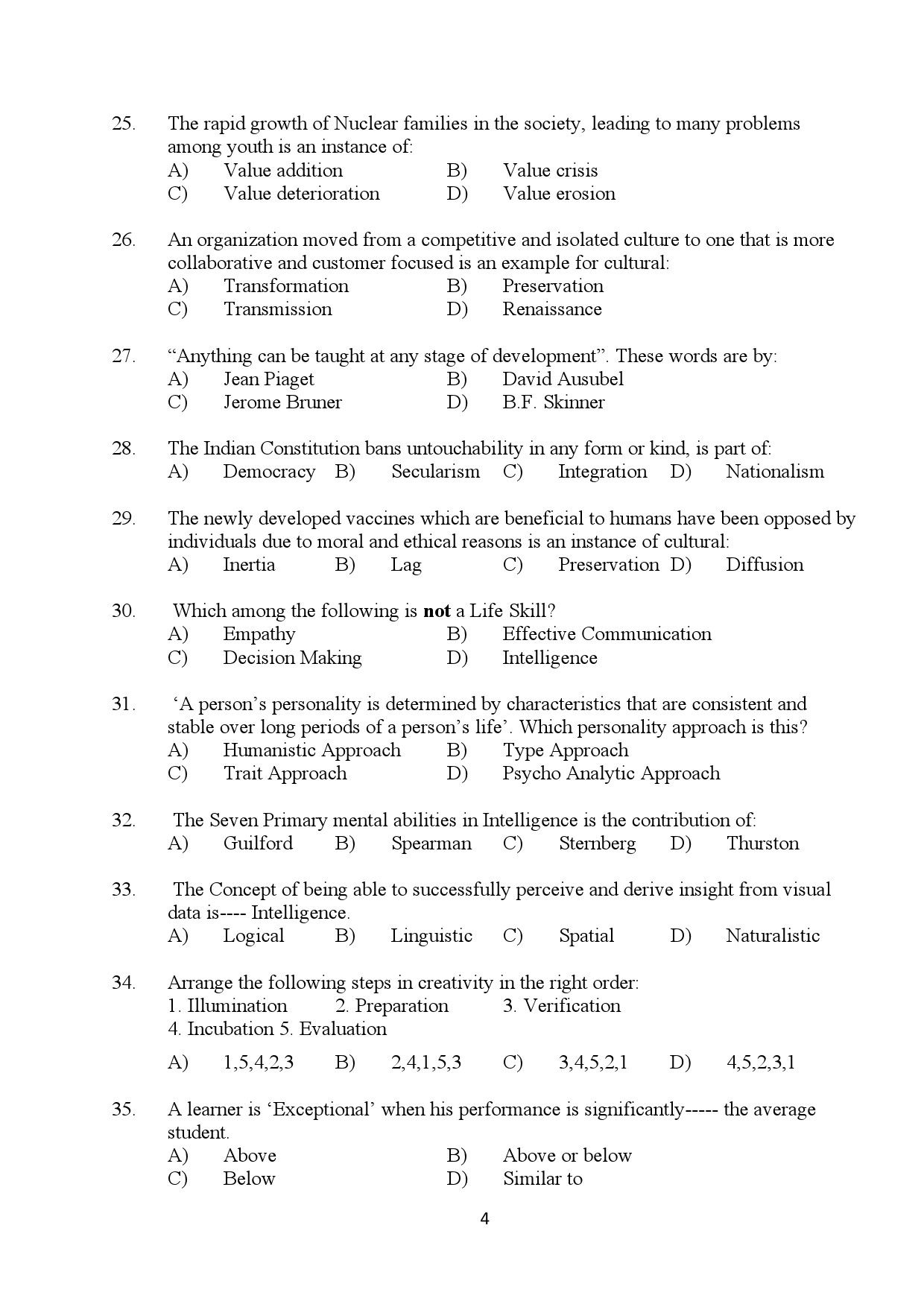 Kerala SET General Paper Exam Question Paper January 2024 4