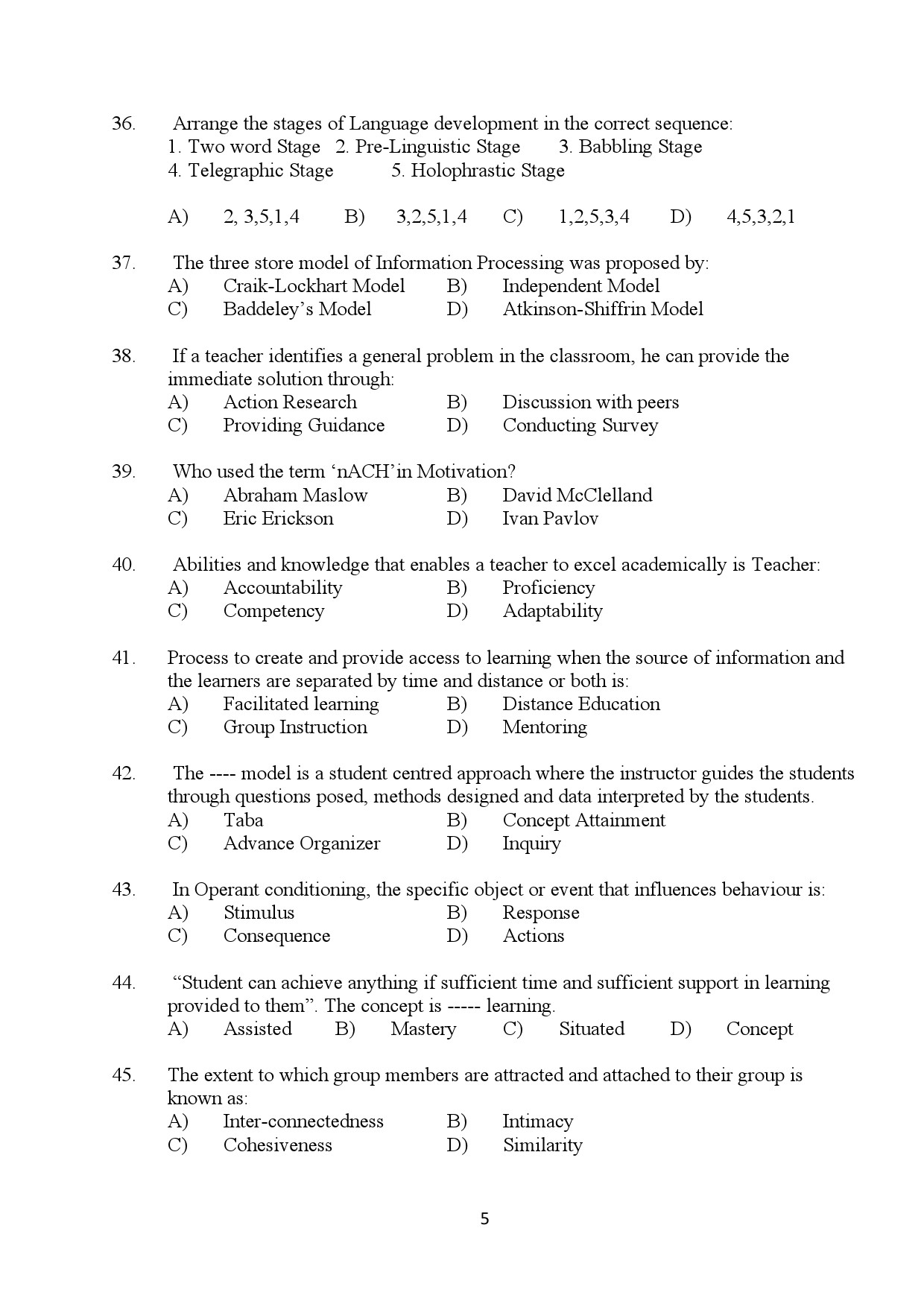 Kerala SET General Paper Exam Question Paper January 2024 5