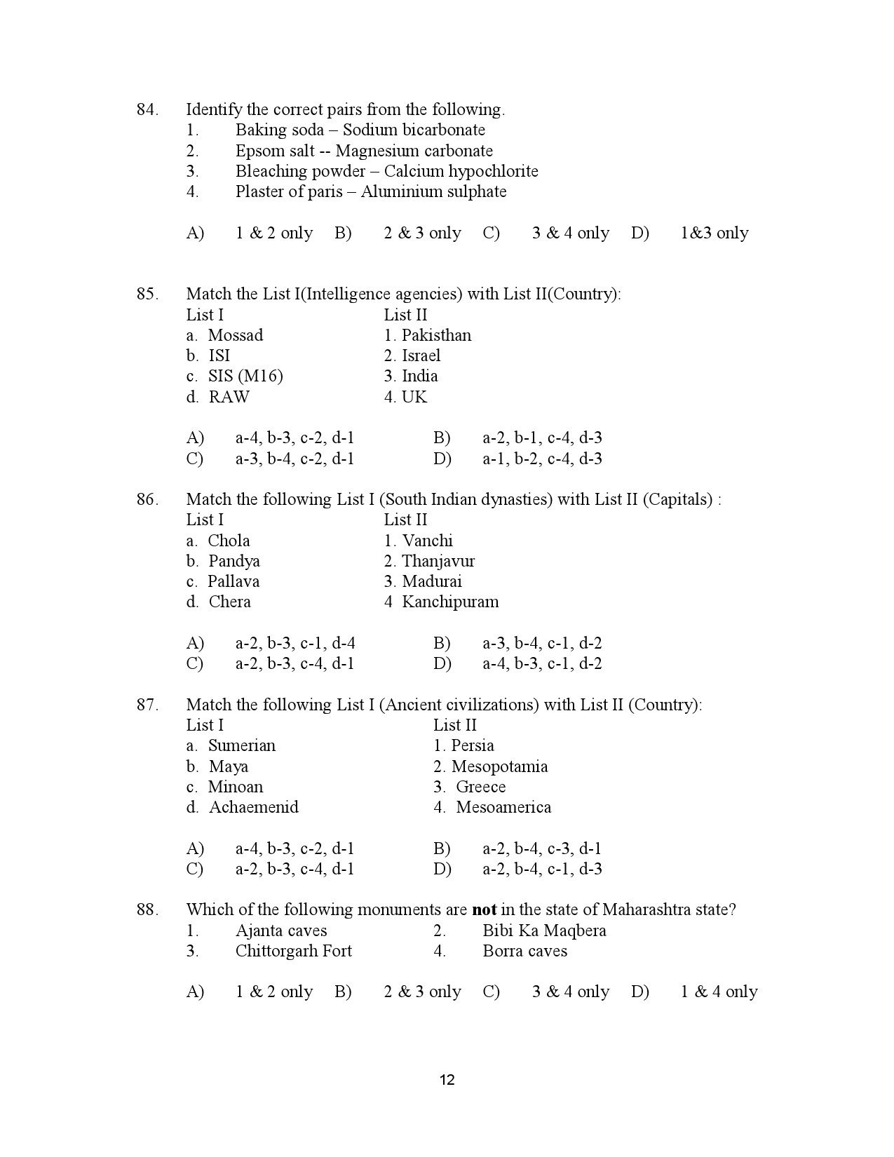 Kerala SET General Paper Exam Question Paper July 2023 12