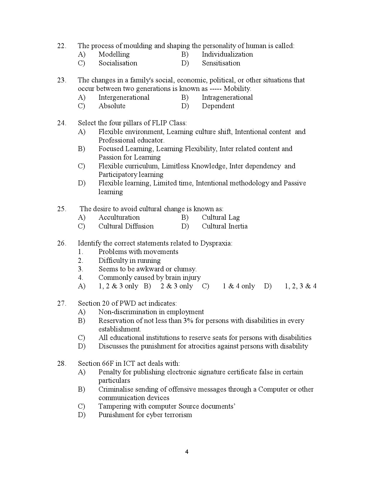Kerala SET General Paper Exam Question Paper July 2023 4