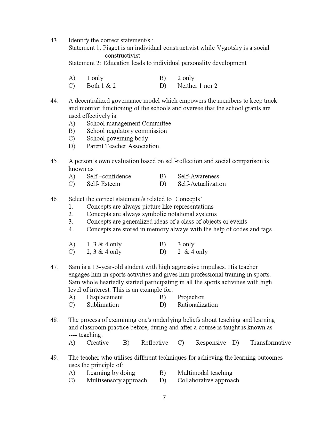 Kerala SET General Paper Exam Question Paper July 2023 7