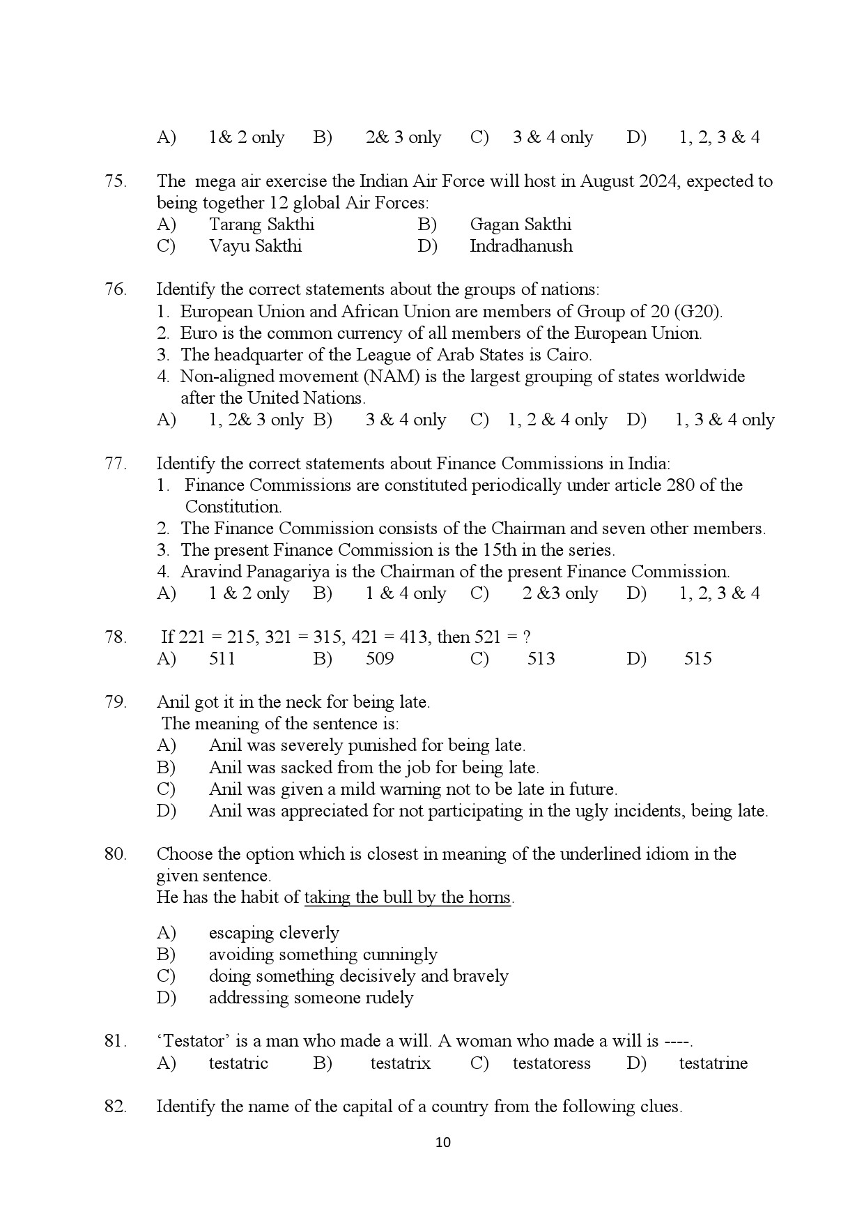 Kerala SET General Paper Exam Question Paper July 2024 10