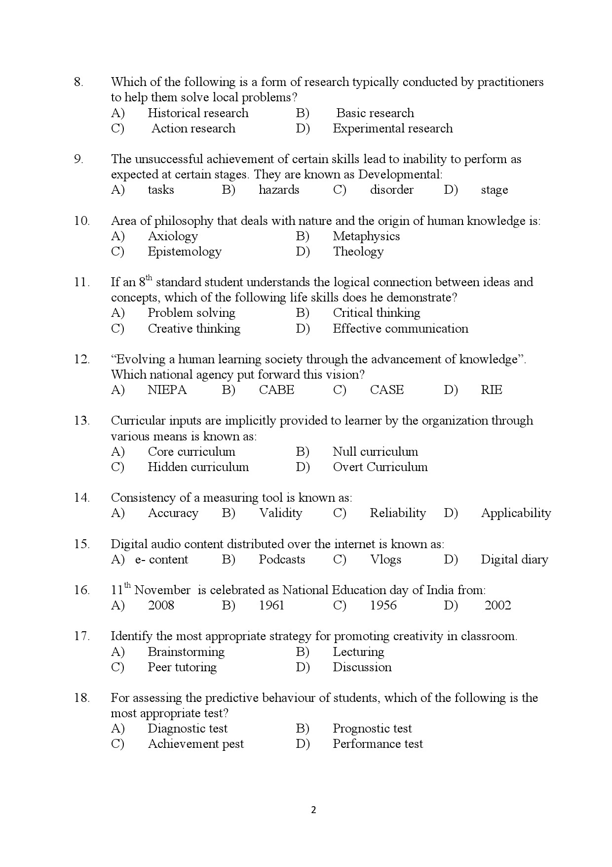 Kerala SET General Paper Exam Question Paper July 2024 2