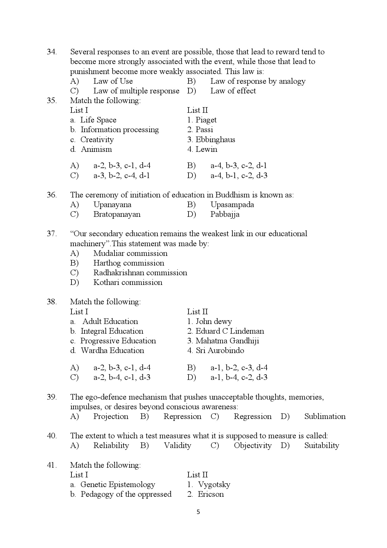 Kerala SET General Paper Exam Question Paper July 2024 5