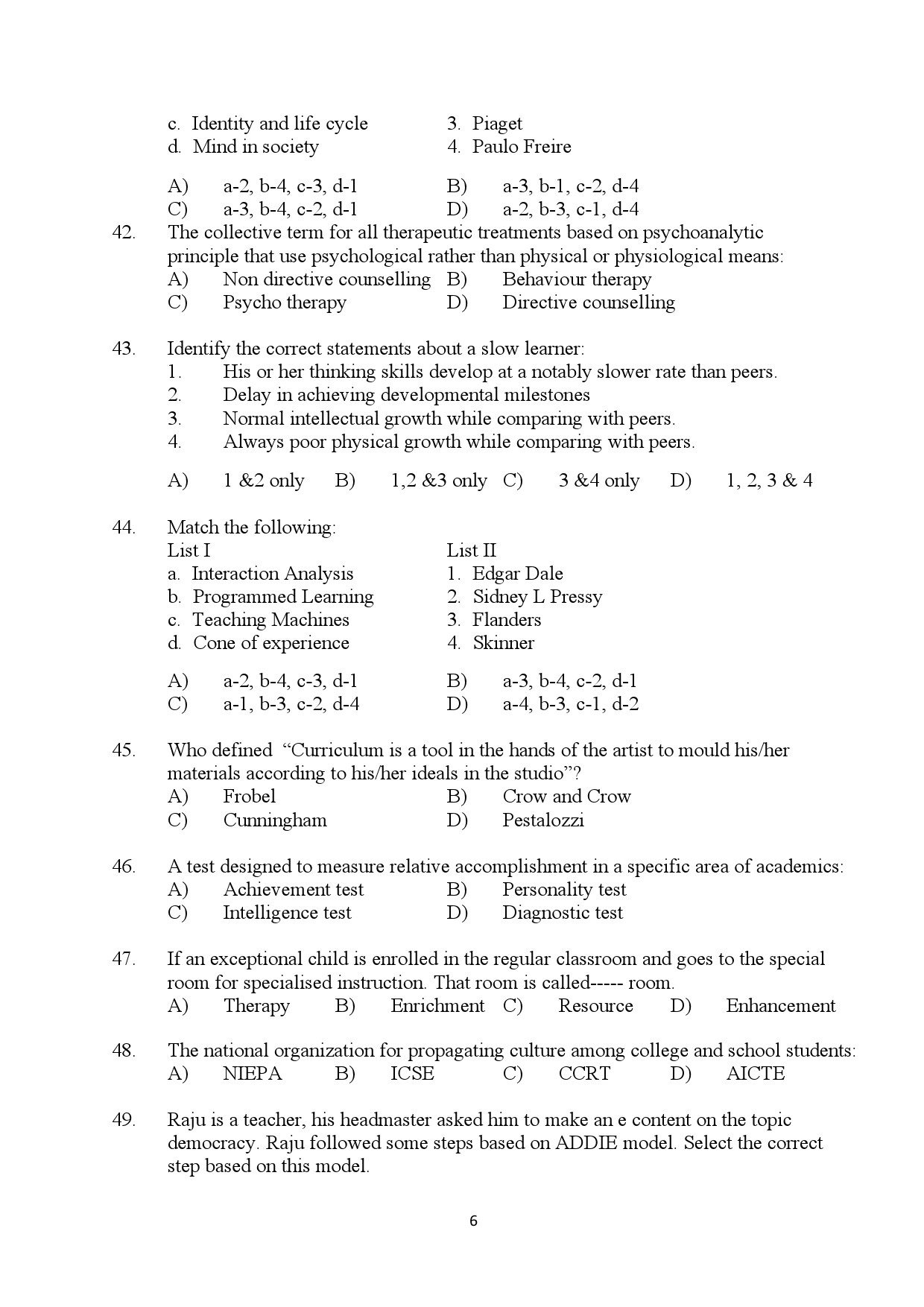 Kerala SET General Paper Exam Question Paper July 2024 6