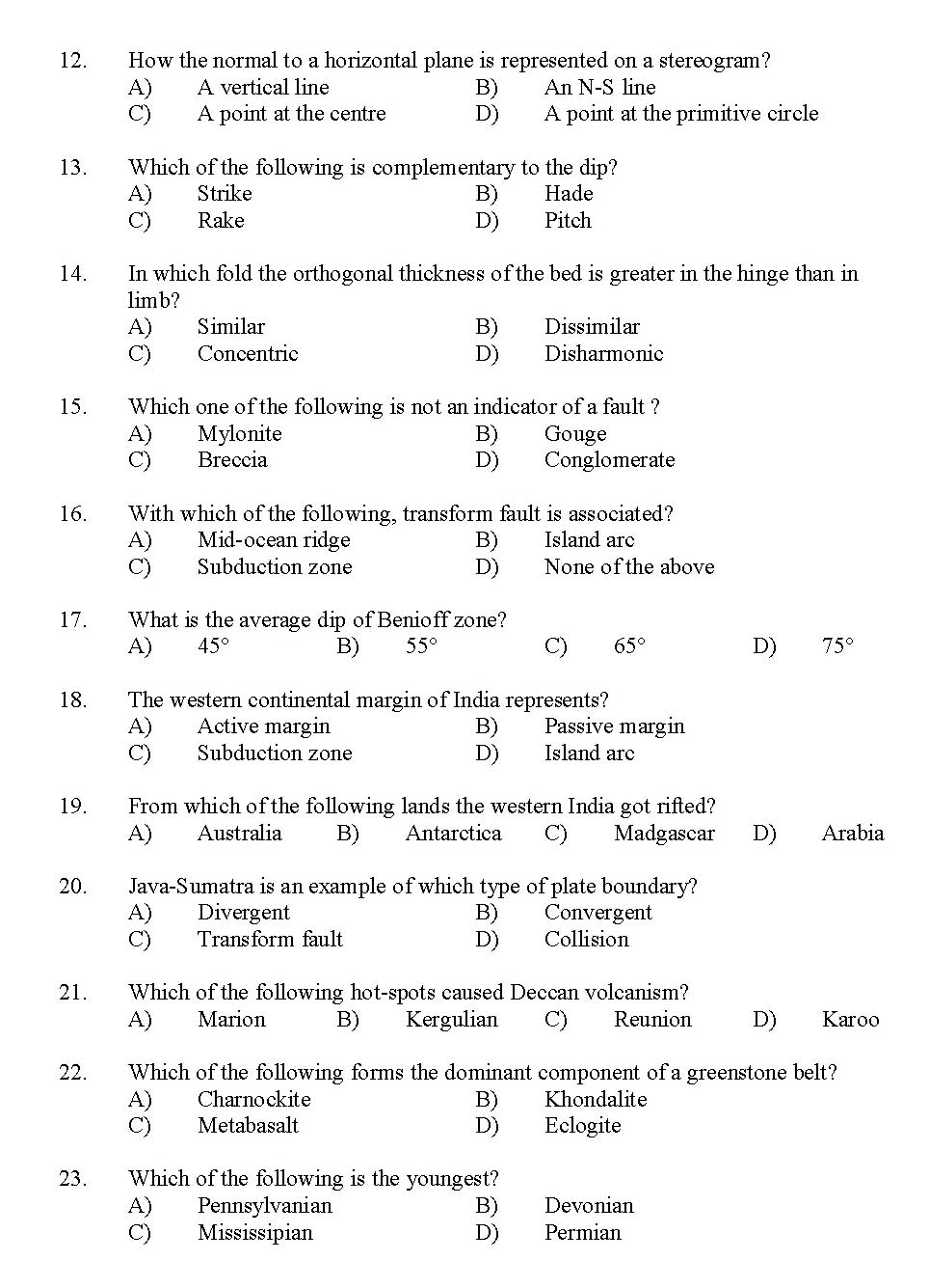 Kerala SET Geography Exam 2012 Question Code 12911 2