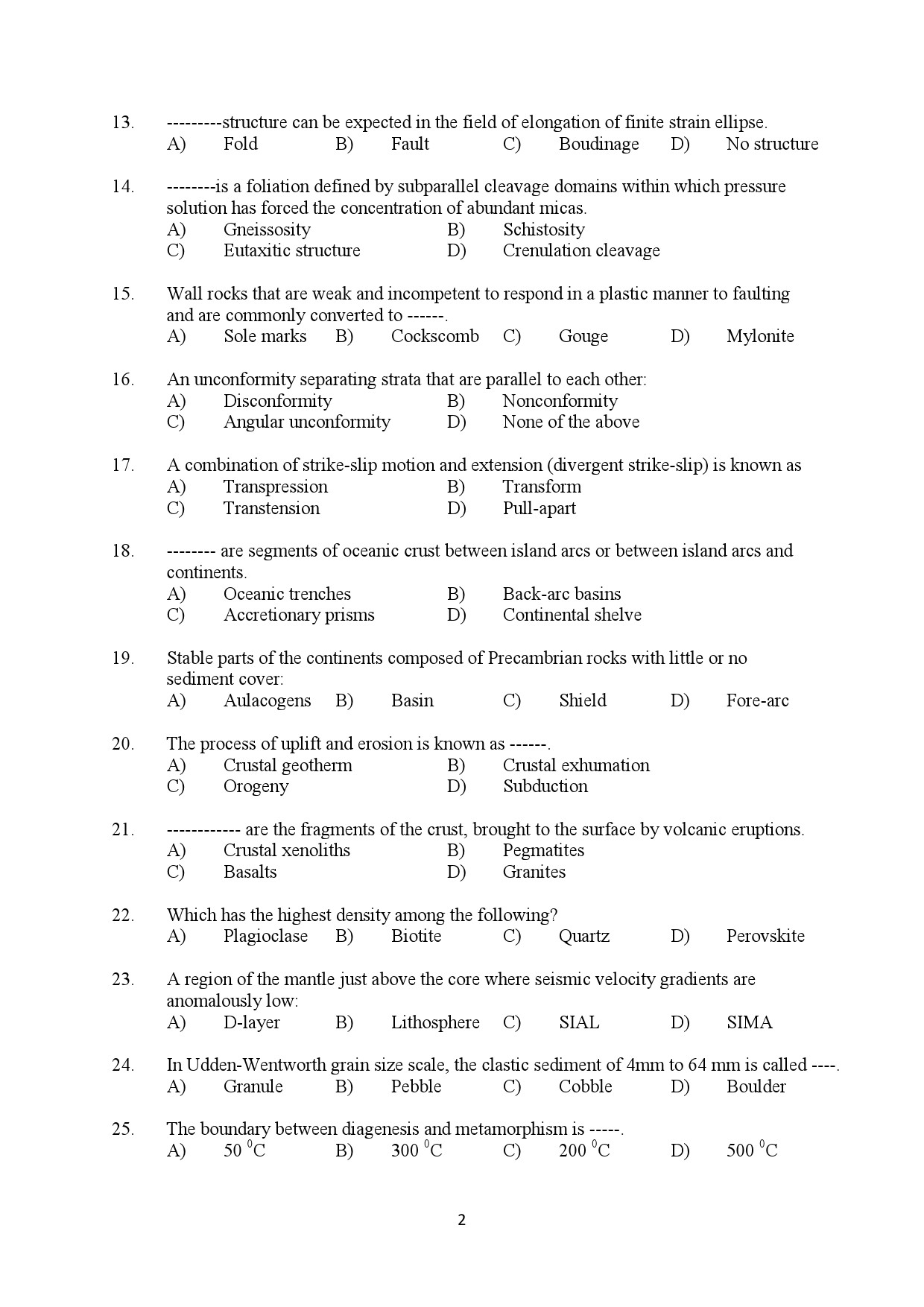 Kerala SET Geology Exam Question Paper February 2020 2
