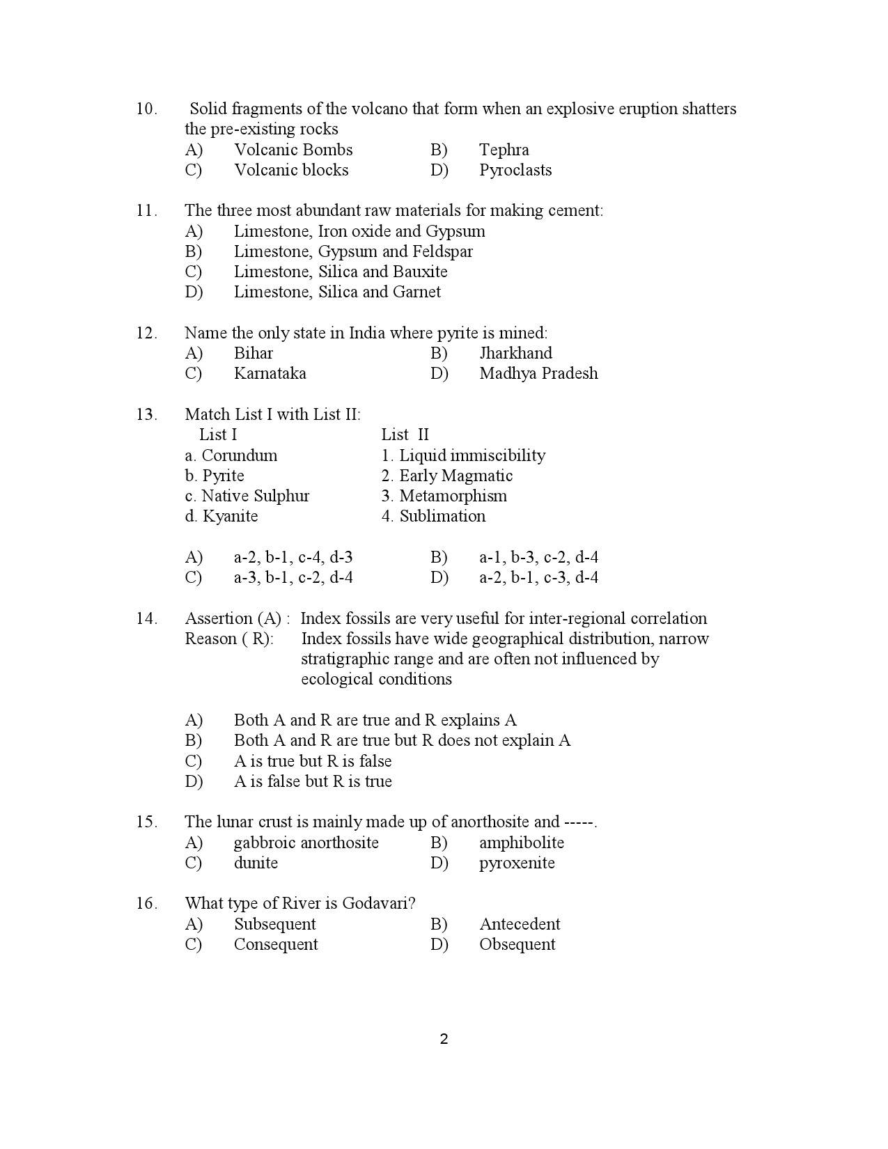 Kerala SET Geology Exam Question Paper January 2023 2