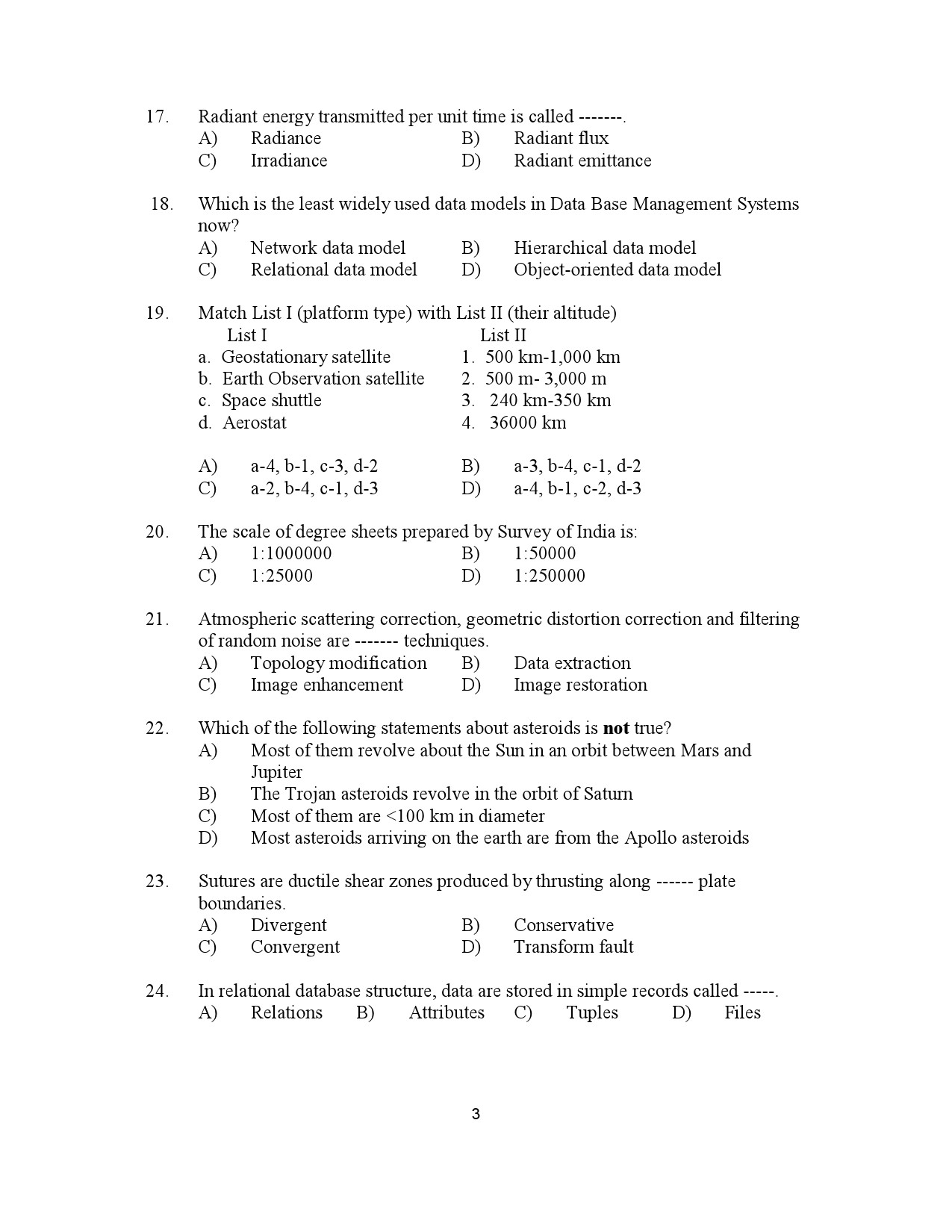 Kerala SET Geology Exam Question Paper January 2023 3