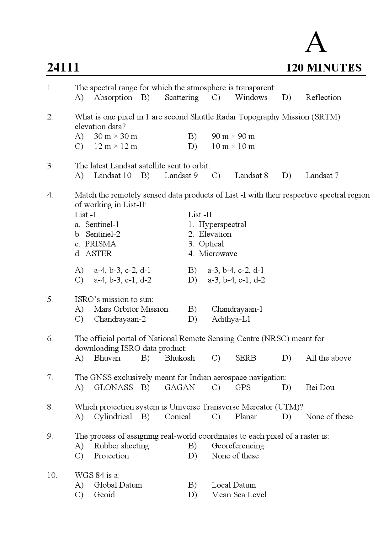 Kerala SET Geology Exam Question Paper January 2024 1